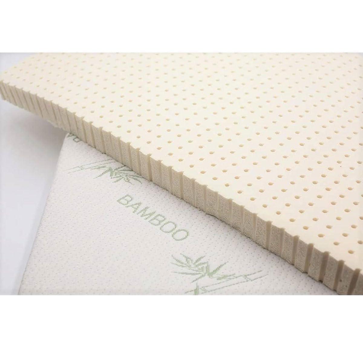 ORGANIC TEXTILES OrganicTextiles 2 Inch Organic Latex Mattress Topper Pad with Rayon Derived from Bamboo Covering with Zipper (Twin Size, Medium), GOLS Certified, Breathable, Made in USA, Hypoallergenic Soft