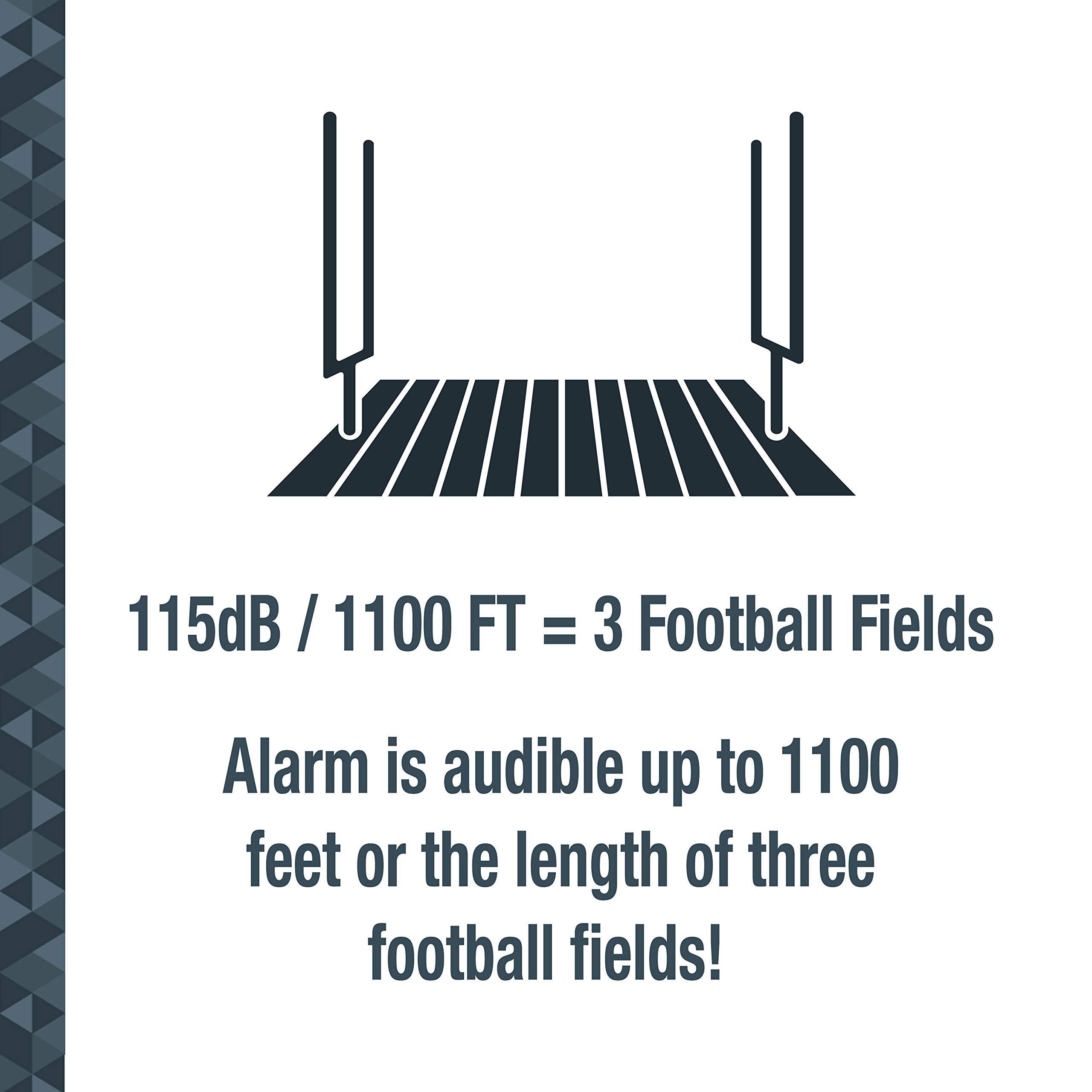 SABRE SABRE Adjustable Door Security Bar with Vibration Detecting Alarm, 115dB Alarm Audible Up To 1,100 Ft (335 m), Adjusts To Fit Most Hinged & Sliding Doors, Rubberized Foot for Strong Grip, Collapsible