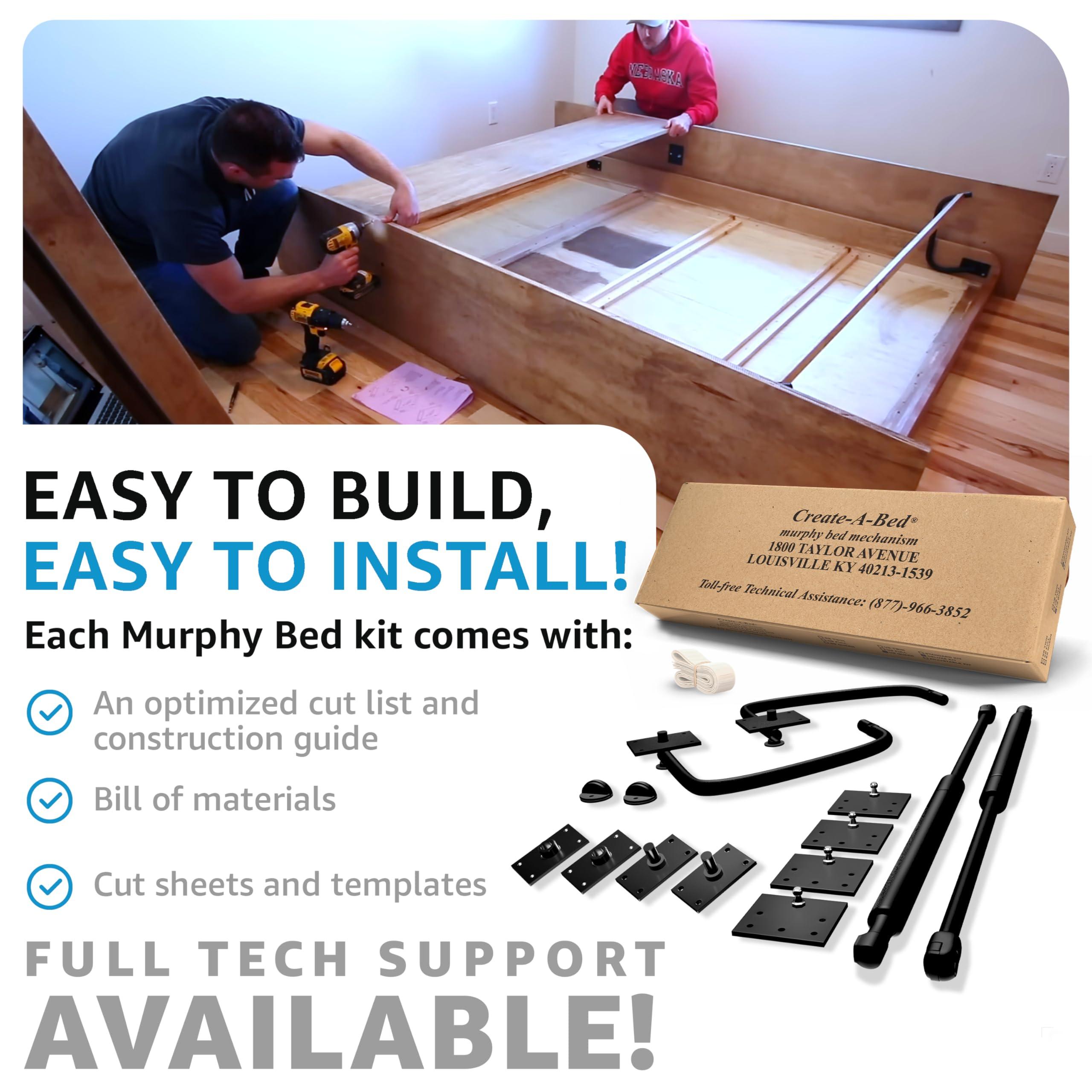 Create-A-Bed Create-A-Bed Adjustable Full Size Deluxe Murphy Bed Kit, Horizontal