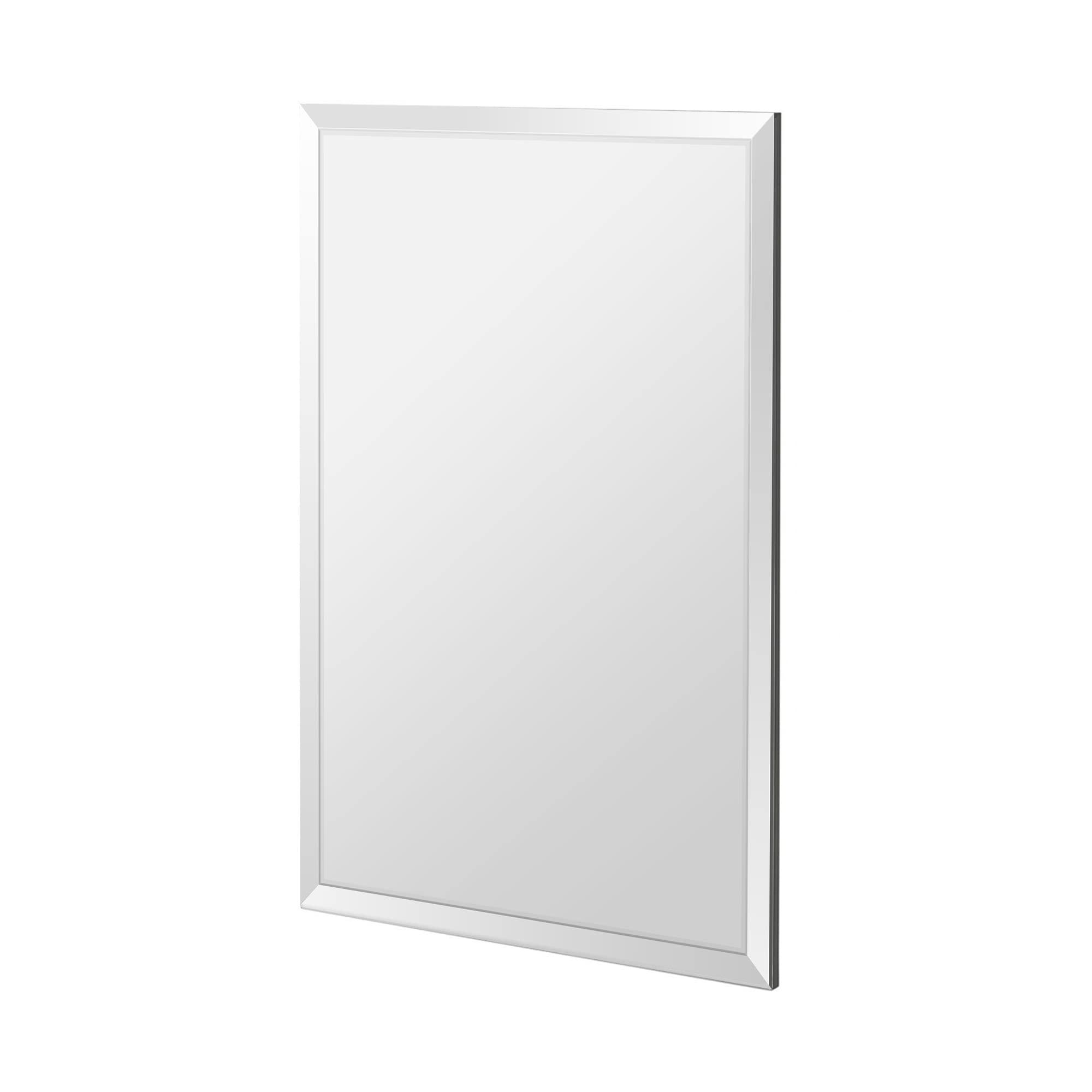 Fab Glass and Mirror Fab Glass and Mirror 1" Bevel Edge Frameless Wall-Mounted Mirrors for Bedroom, Bathroom, Living Room, Vanity, Entryways, 24" x 36", Clear