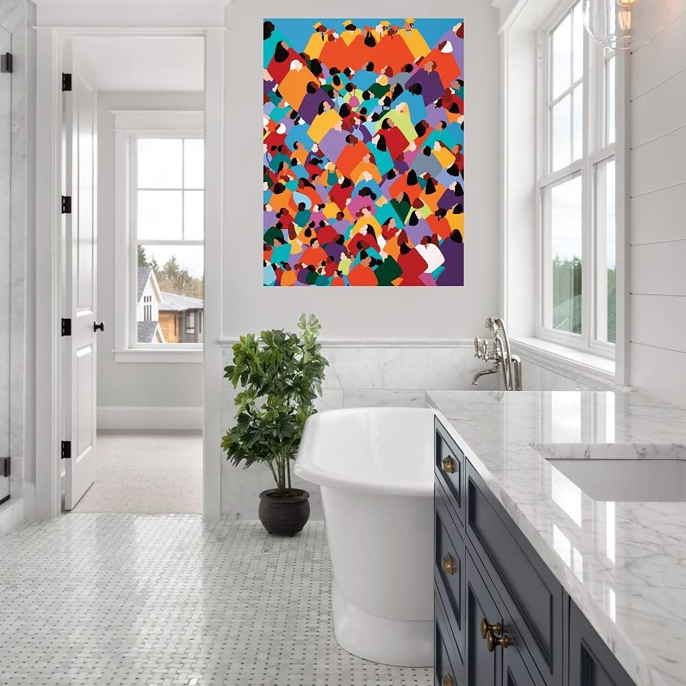 WAMPAT WAMPAT Floating 70 inch TV Stand with Yellow/Blue LED Lights, Entertainment Center Media Console, Wall Mounted Shelf Media Console Cabinet with Storage for 65/70/75 Inch TVs, White&Grey