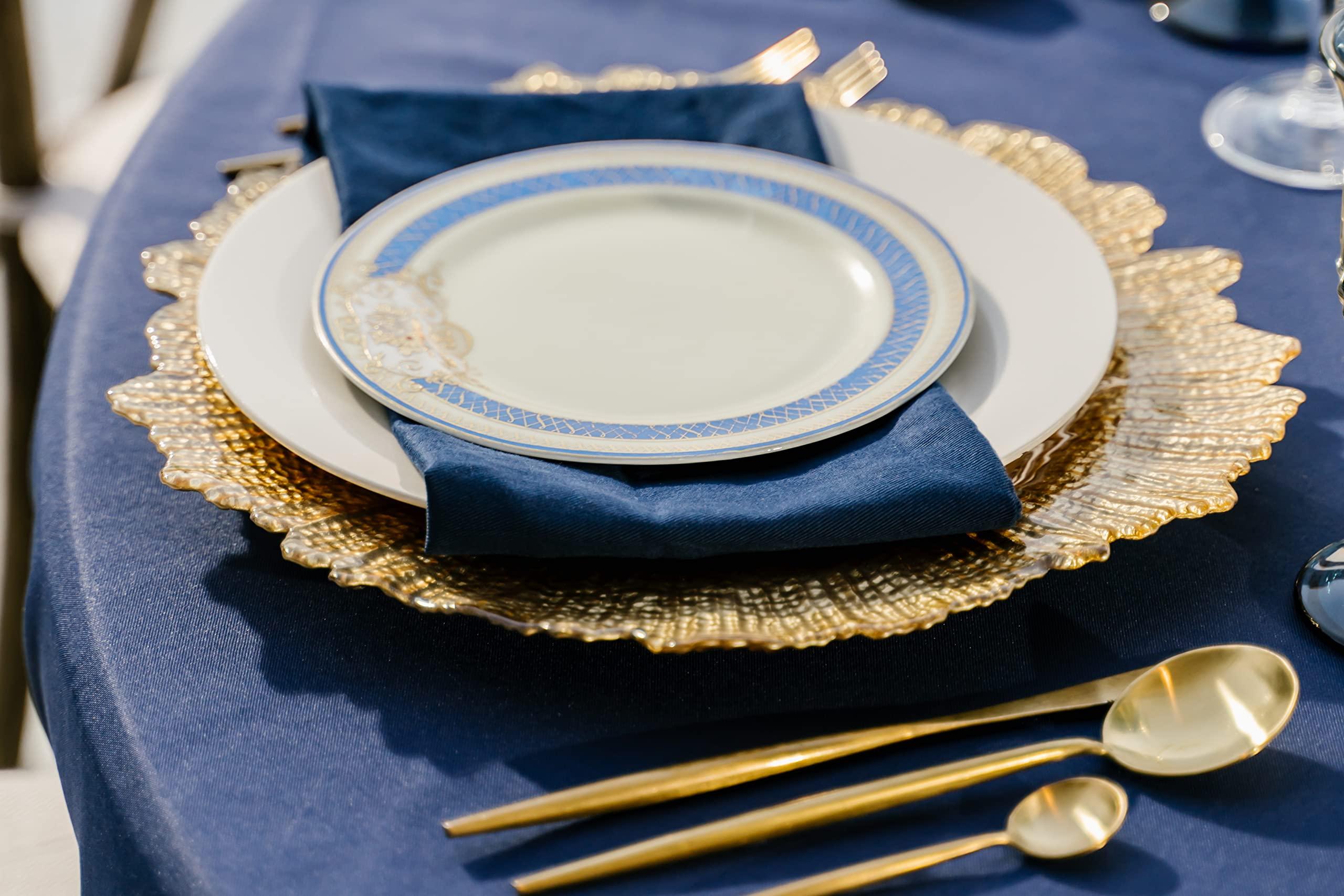 Simply Elegant Simply Elegant Antique Look Plastic Charger Plate | Service Plate for Parties, Dinner, Weddings, Quinceaneras and Events | 13 inch Diameter | Mustard- Gloss Finish | Set of 12