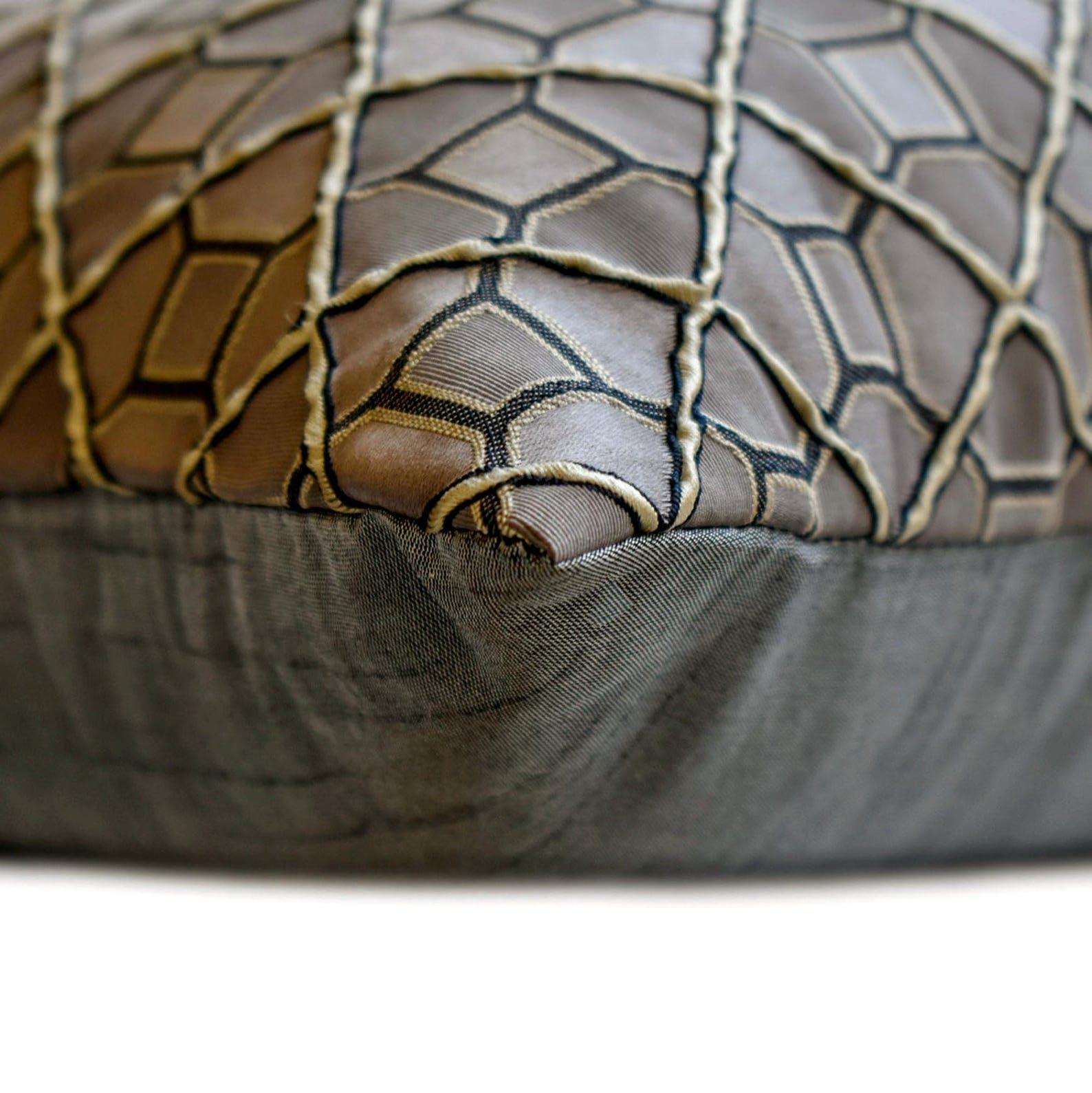 The HomeCentric The HomeCentric Decorative Throw Pillow Cover Brown 26\"x26\" (65x65 cm) Jacquard Textuured Cushion Covers for Sofa Chouch, Hotels, Living, Bed Room, Geometric Modern Style - Nexus