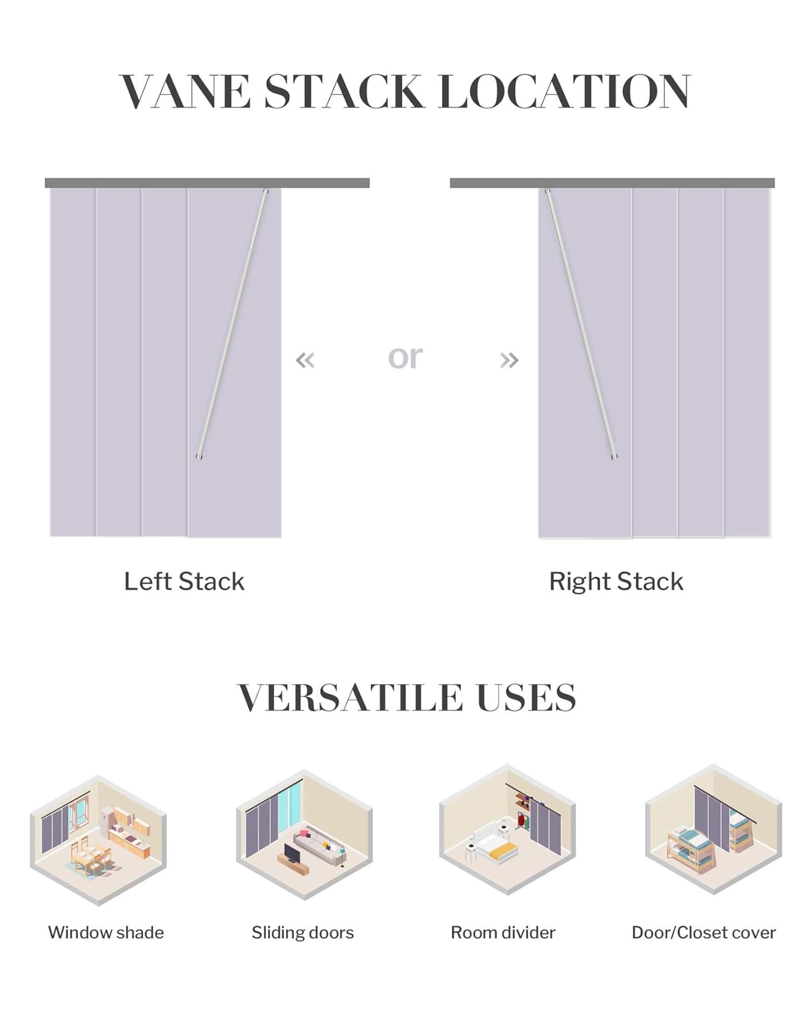 Graywind Graywind Manual Sliding Panels Natural Woven Panel Track Blinds Wand Control Window Blinds for Patio Sliding Glass Door Large Windows Width Up to 153", Custom Size (Terrazzo)
