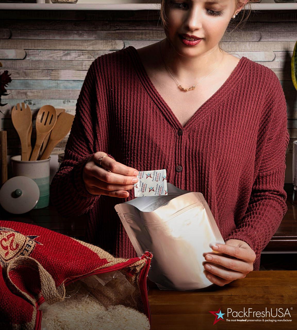 PackFreshUSA PackFreshUSA: 100 Pack - 50cc Oxygen Absorber Packs - Food Preservation - Long-Term Food Storage Guide