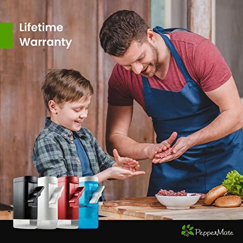 PepperMate PepperMate Traditional Pepper Mill- Manual High Volume Peppercorns and Salt Grinder with Ergonomic Turnkey Handle and Ceramic Precision Mechanism with Adjustable Grind for the Gourmet Chef (Red)