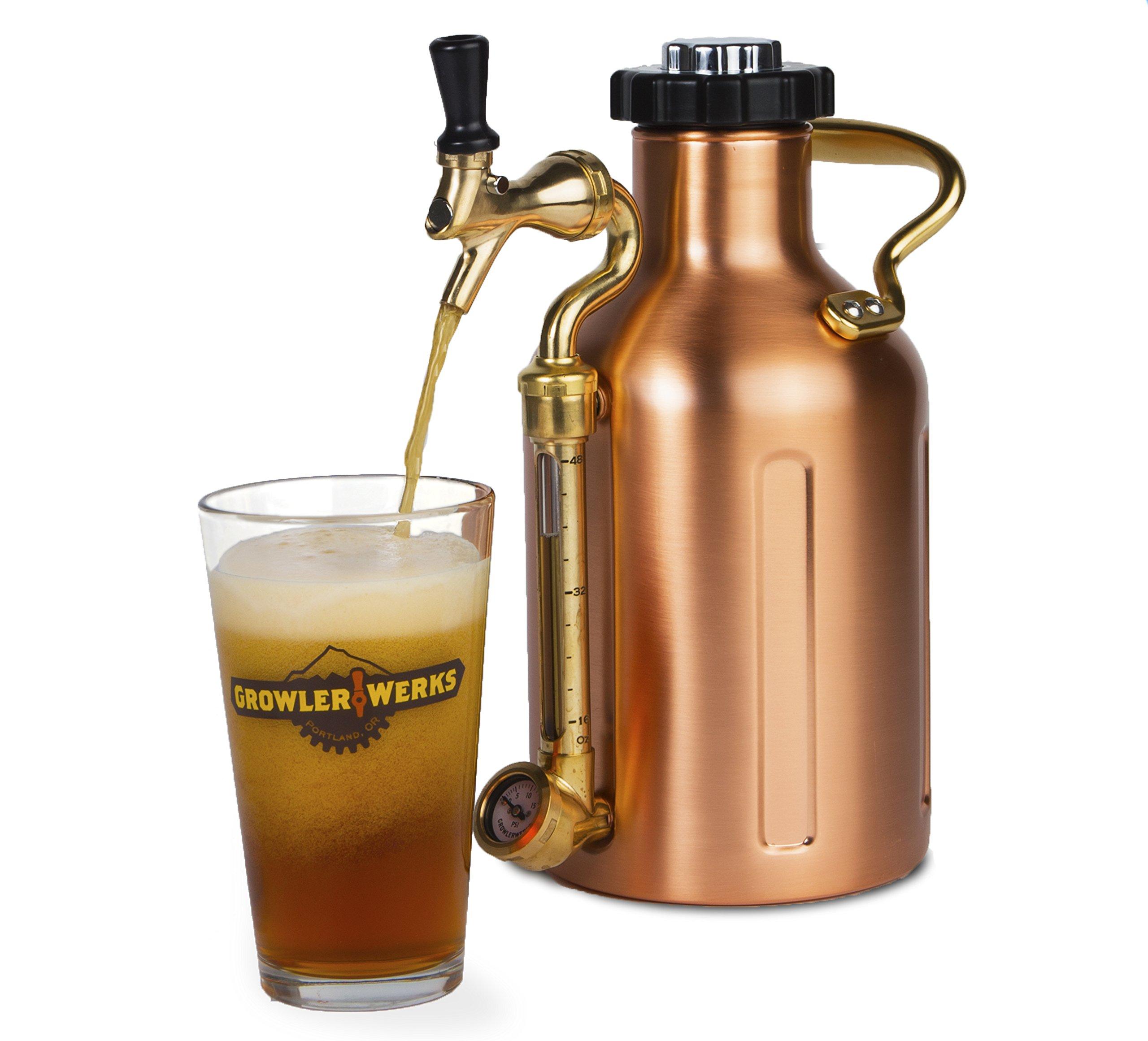 GrowlerWerks GrowlerWerks uKeg Carbonated Growler-Great Gift for Beer Lovers, 64 oz, Copper