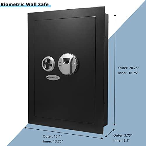 BARSKA Barska Biometric Fingerprint Security Wall Safe 0.52 Cubic Ft