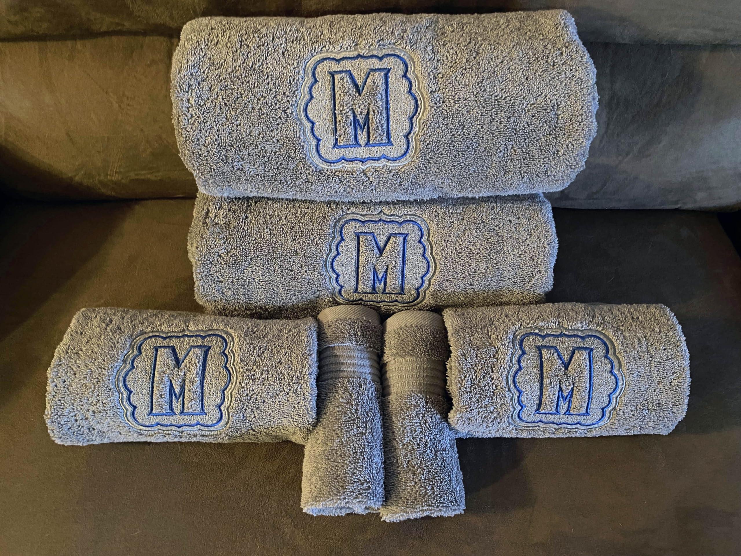 Generic Monogrammed Personalized Towel Set Spa Quality Soft Absorbent 100% Turkish Cotton (2 Bath Towels - $52.00)