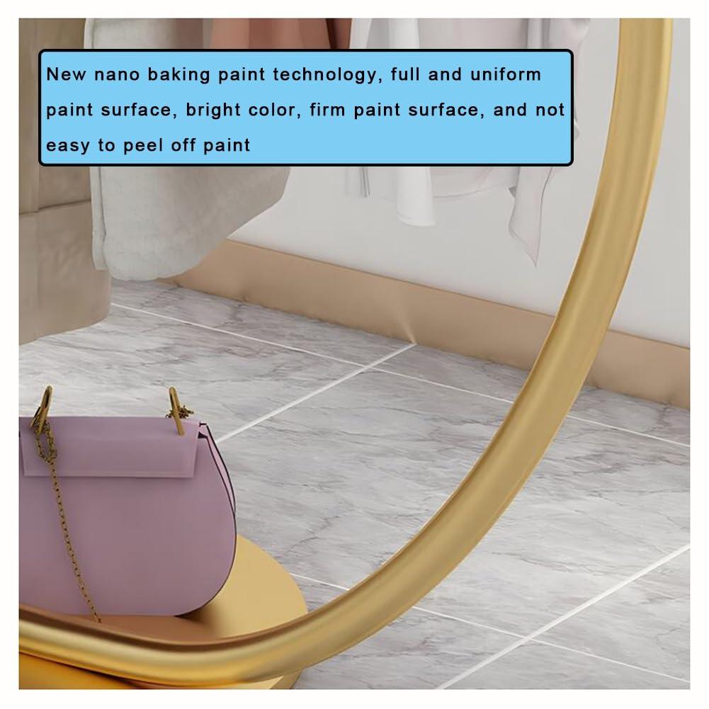 Zfmnoyev Clothing Rack, Freestanding Heavy Duty Clothing Rack, Metal Garment Rack with Stable Base, Portable Round C-Style Rack, Strong Bearing Capacity, for Retail Home Clothing Store ( Color : Gold , Size :