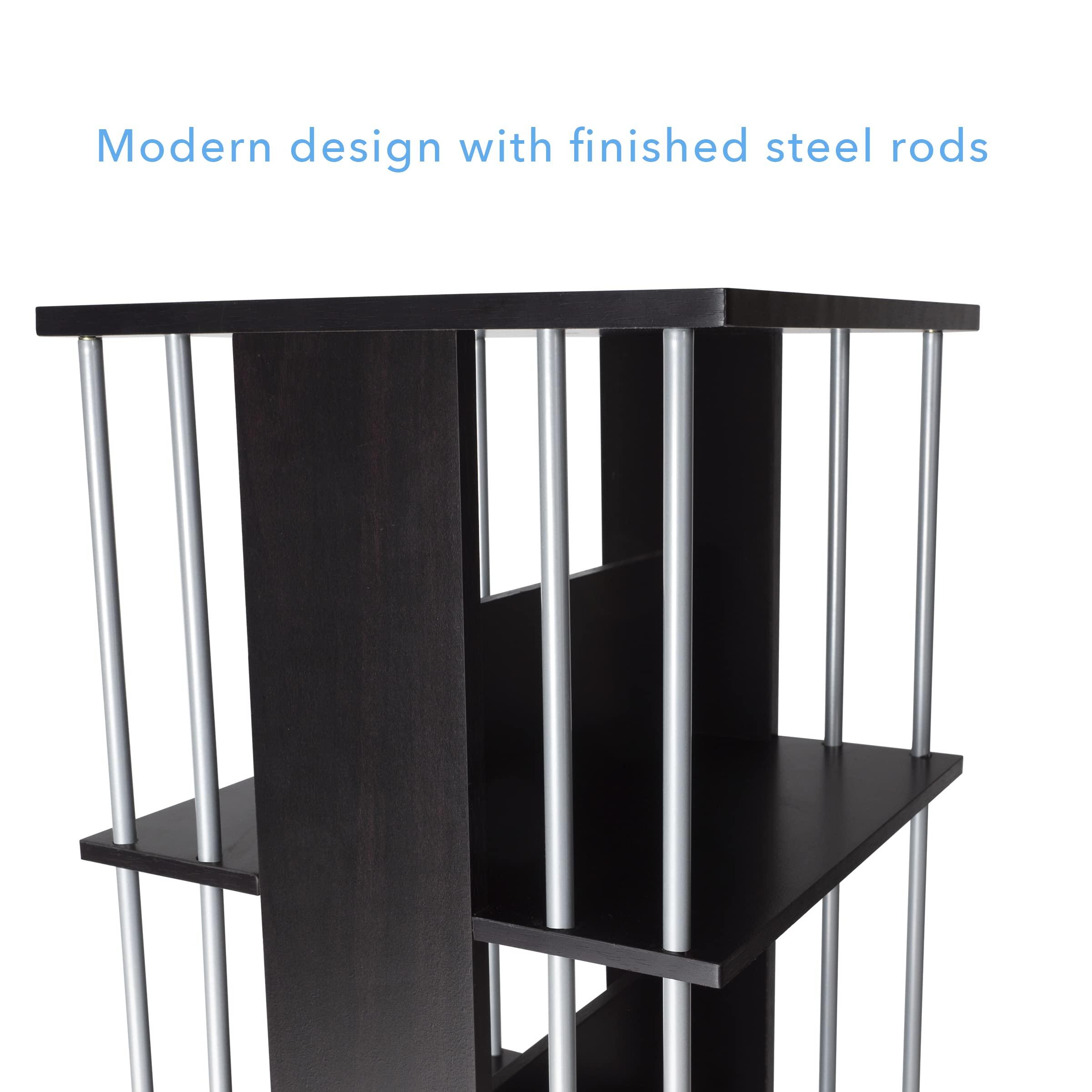 Atlantic Atlantic Typhoon Media Storage Spinner, Engineered Wood, Space-Saving 360-Degree Rotation, Organize & Protect Prized Media & Memorabilia Collections, PN 82635716  Espresso