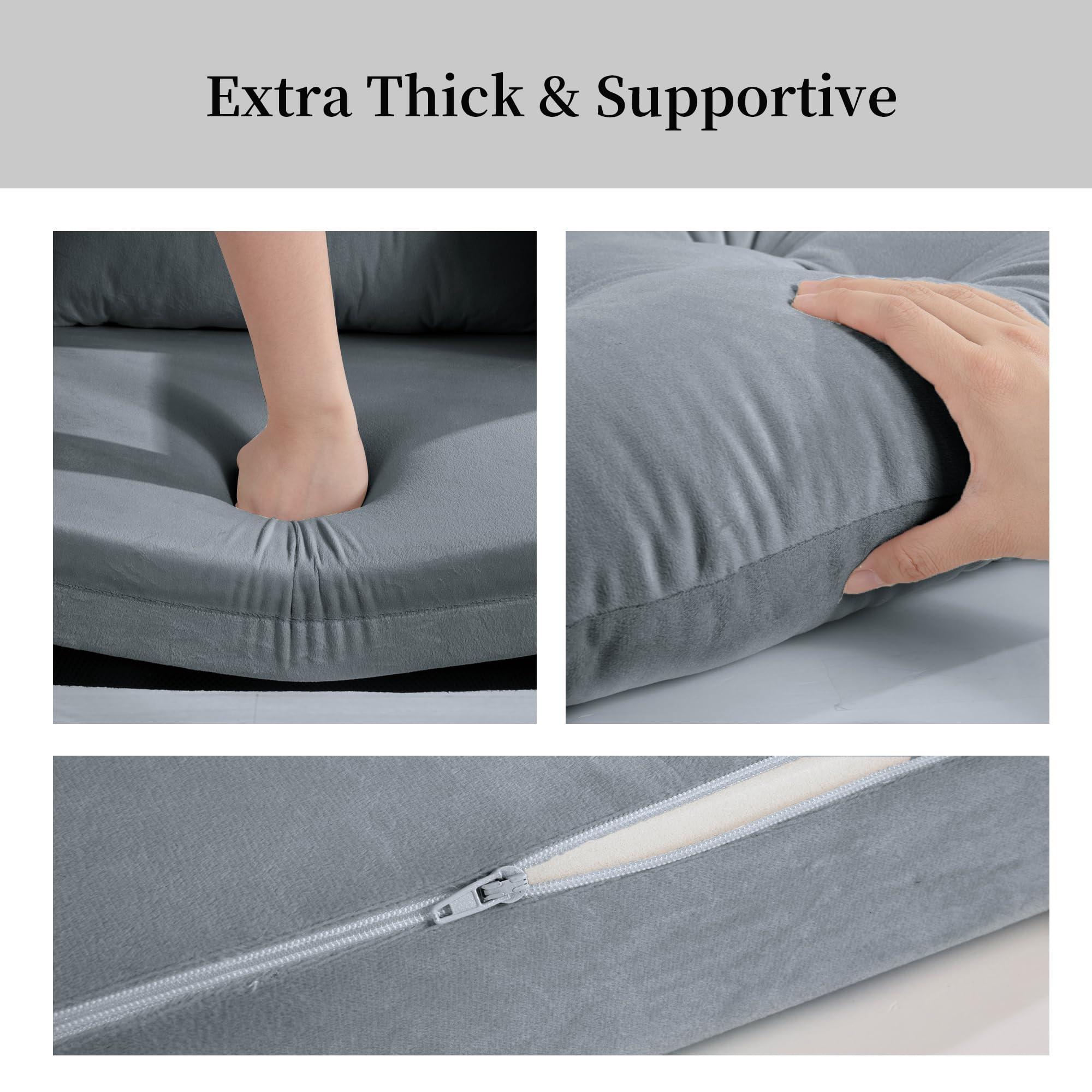 HOMBYS HOMBYS Glider Rocker Replacement Cushions 5 PCS with Storage Side Pocket, Velvet Fabric, Foam & Microfiber Filling, Non-slip & Washable,Thickened & Supportive, Designed for Glider Rocking Chair