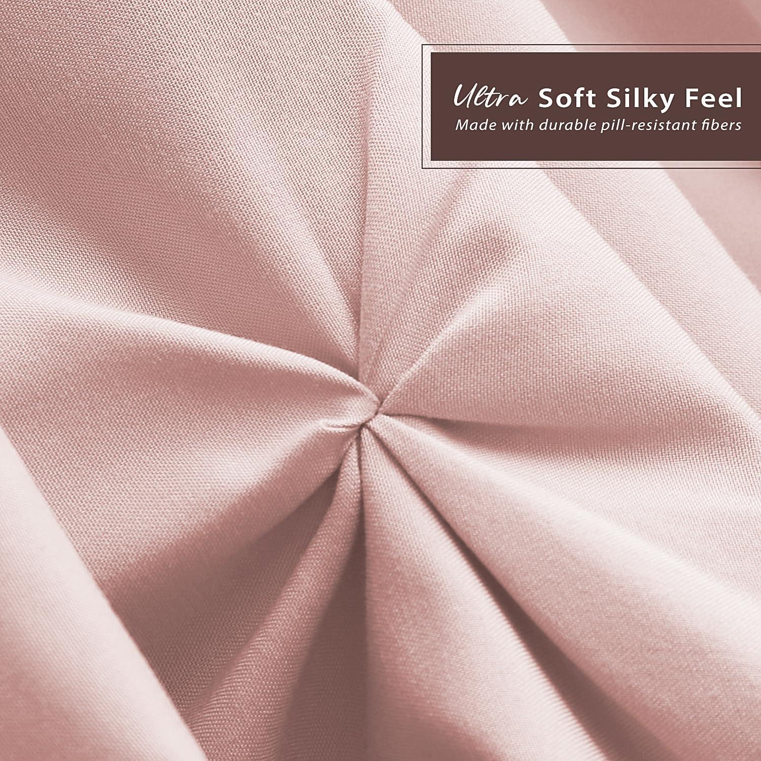 Nestl Nestl Blush Pink Bed Skirt Queen Size, Pinch Pleat Queen Bed Skirt, 14\" Inch Drop Queen Bedskirt, Hotel Quality Blush Pink Bed Skirts, Microfiber Bedskirt for Queen Bed, Blush Pink Queen Bed Skirt