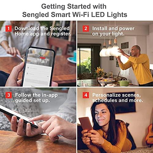 Sengled Sengled Smart Light Bulb, WiFi Light Bulbs That Work with Alexa & Google Home, No Hub Required, Smart LED Light Bulb A19 Soft White Light (2700K), 2 Pack