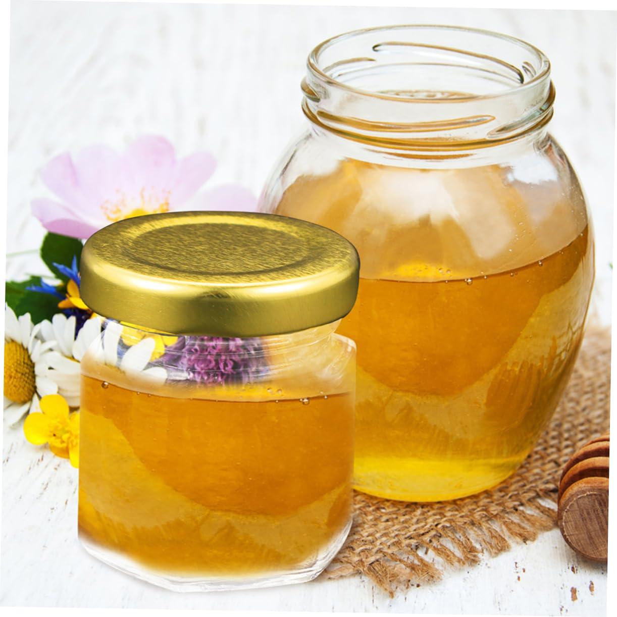 PRETYZOOM PRETYZOOM 6pcs Honey Bottle Food Containers with Lids Juice Bottles with Lids Flask Sweet Jars Small Honey Jar Hydro Jam Jars with Lids Candy Jar Milk Jug Maple Syrup Drink Glass Transparent