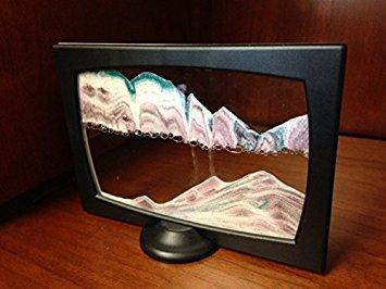 KB Collection / Rainbow Vision Sand Picture KB Collection Screenie Two-Tone Moving Sand Art - 2-Sided Black & White - Kentic pop Art- Original Moving Sand Picture A Relaxing Desktop Sandscape, Liquid Motion Sands - Handcrafted in Austria