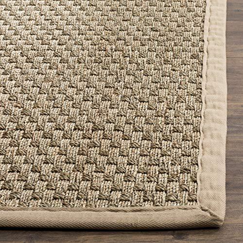 Safavieh SAFAVIEH Natural Fiber Collection Runner Rug - 2\'6\" x 8\', Natural & Beige, Border Basketweave Seagrass Design, Easy Care, Ideal for High Traffic Areas in Living Room, Bedroom (NF114A)
