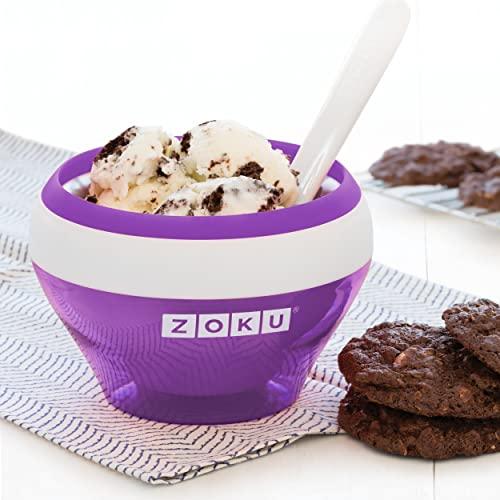 ZOKU Zoku Ice Cream Maker, Compact Make and Serve Bowl with Stainless Steel Freezer Core Creates Soft Serve, Frozen Yogurt, Ice Cream and More in Minutes, BPA-free, 6 Colors, Purple