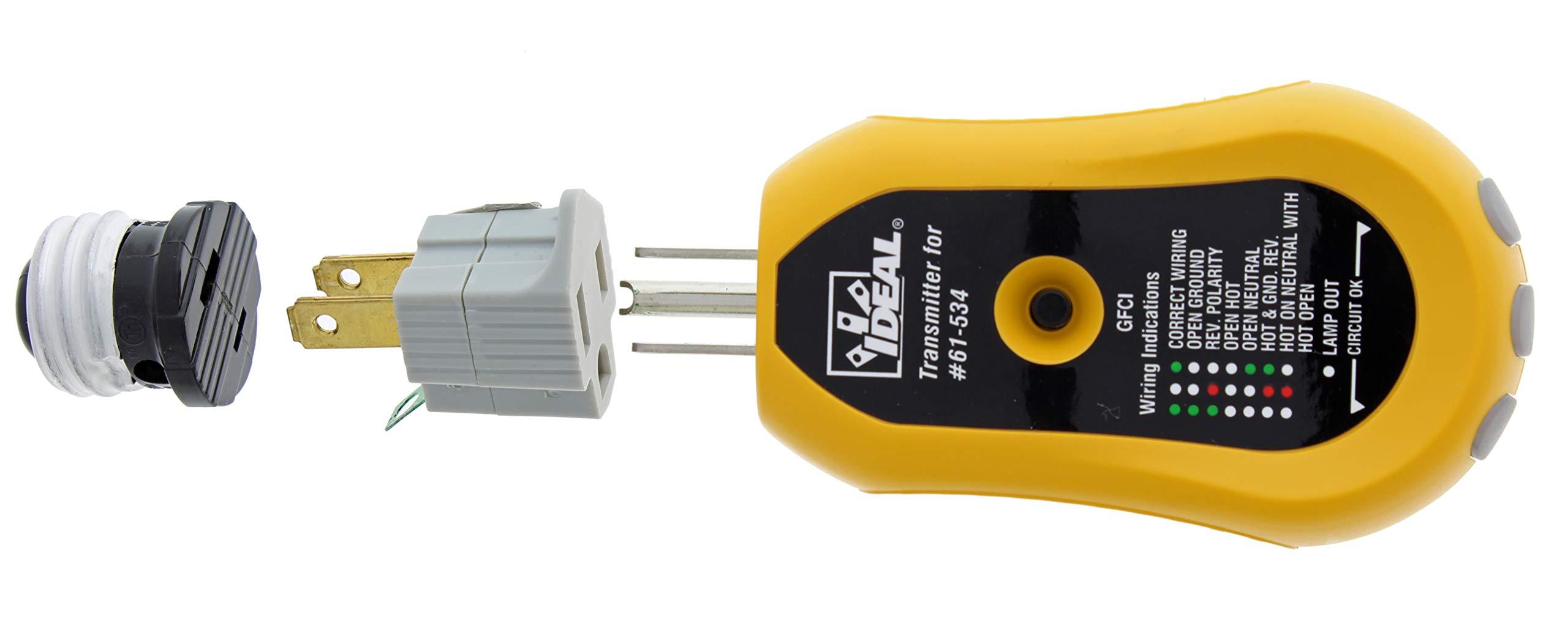 Ideal Industries IDEAL Electrical 61-534 Digital Circuit Breaker Finder with Digital Receiver and GFCI Circuit Tester,Yellow