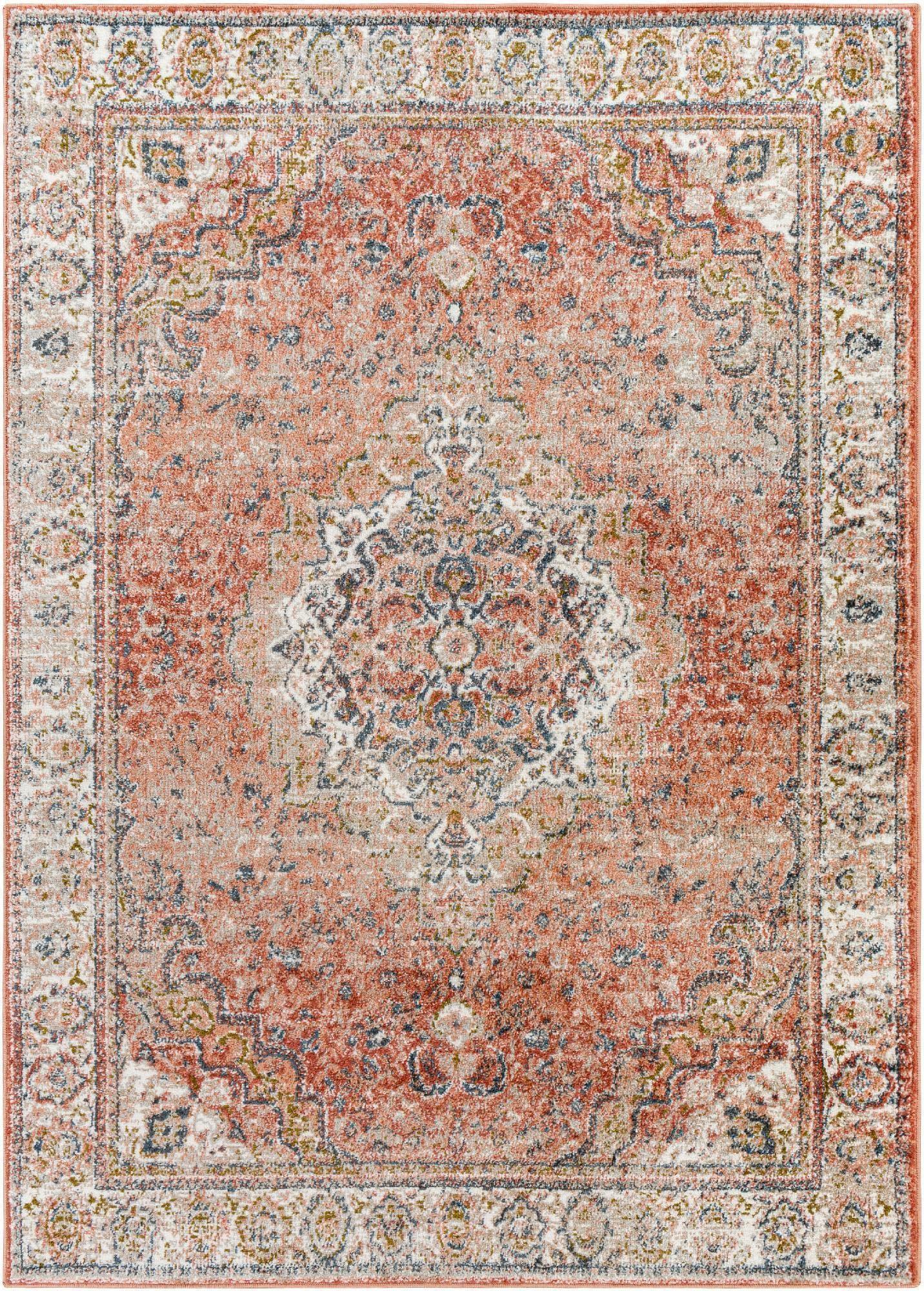 MARK & DAY Mark&Day Area Rugs, 9x12 Lake Park Traditional Burnt Orange Area Rug, Orange Ivory Carpet for Living Room, Bedroom or Kitchen (9'2" x 12')