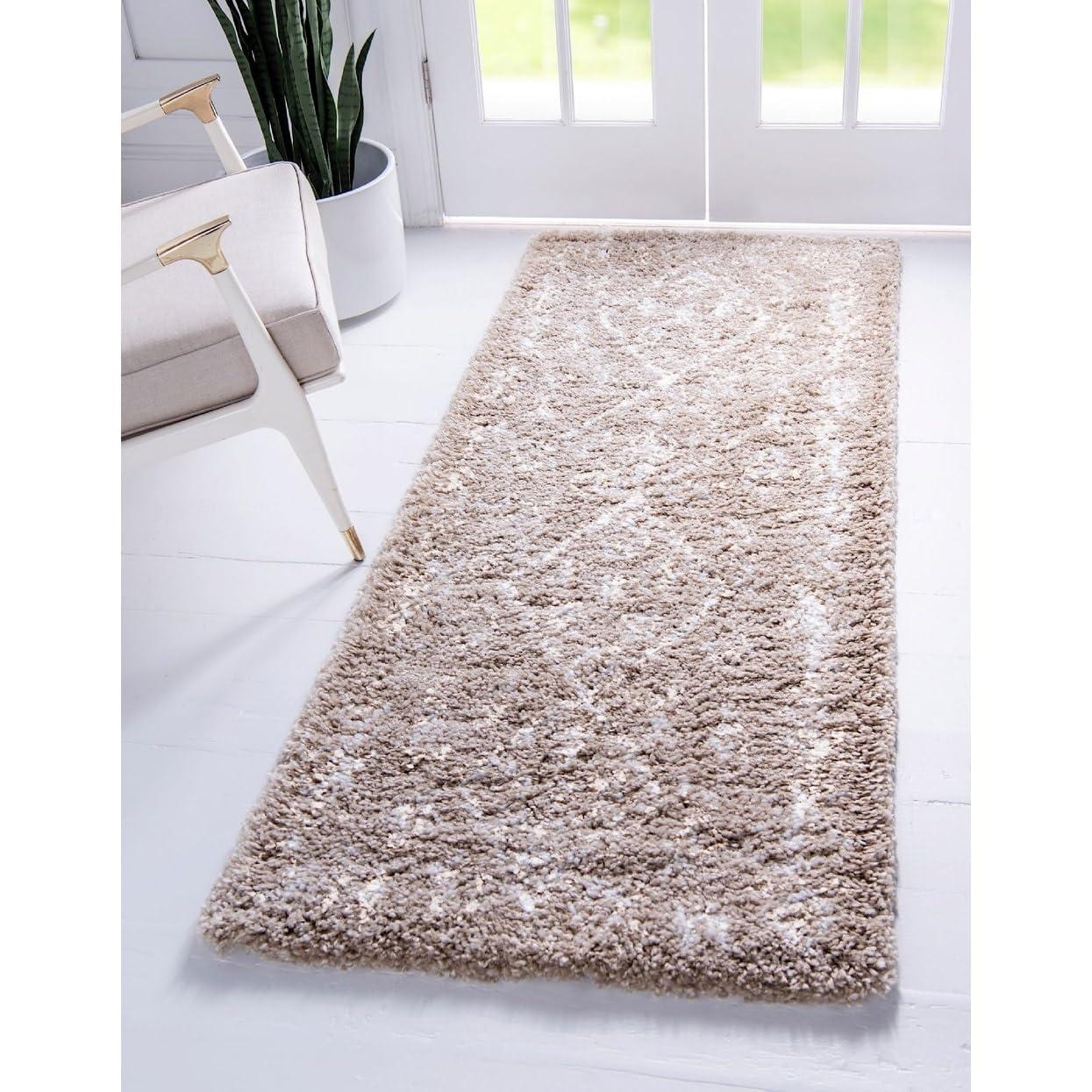Overstock Overstock Shag Shoploni Collection Area Rug 2'7"x6' - Taupe