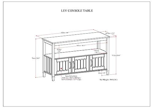 SIMPLIHOME SIMPLIHOME Lev Solid Wood 48 Inch Wide Contemporary Console Table in Smoky Brown, for The Living Room, Entryway and Bedroom