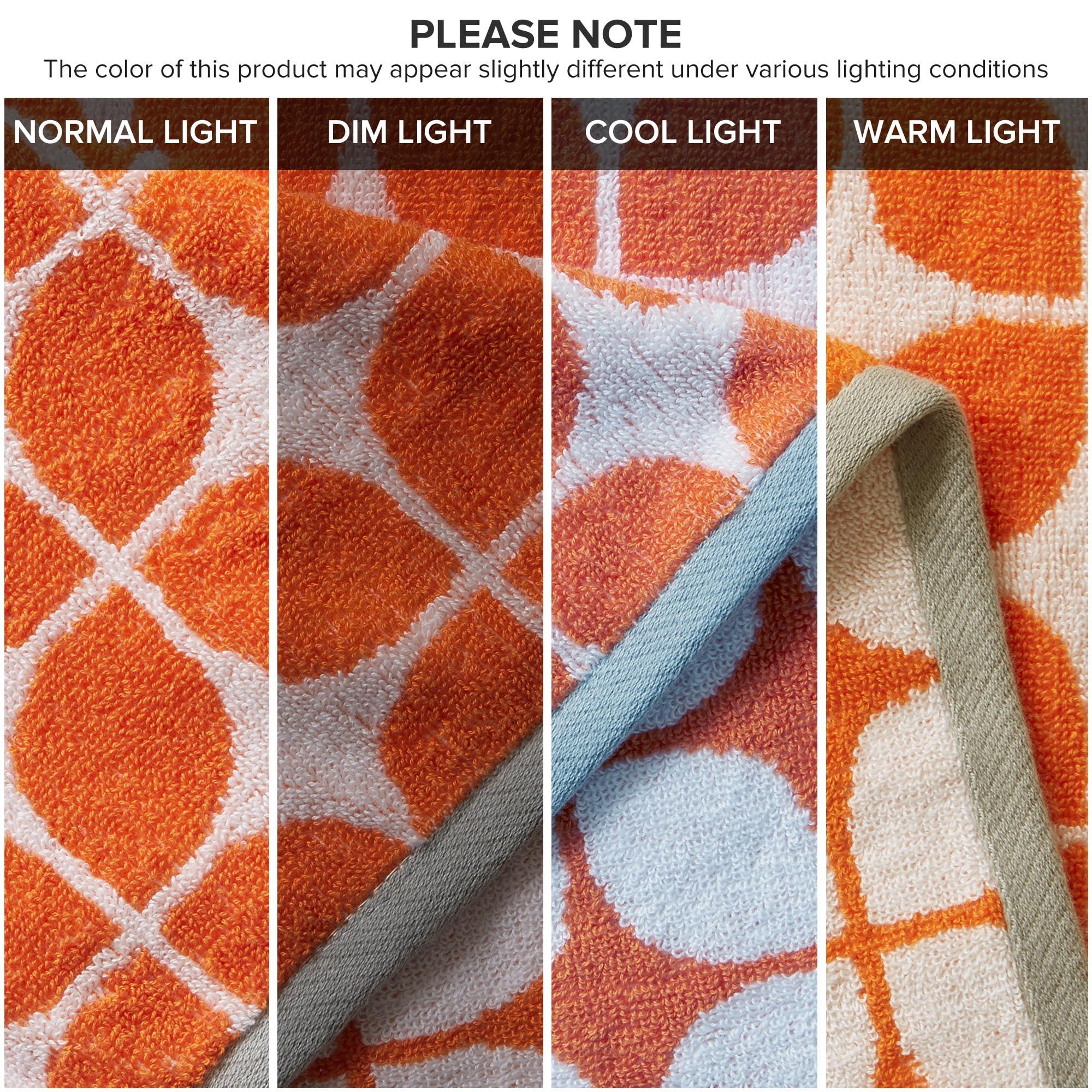 Intelligent Design Intelligent Design Lita Cotton Bathroom Towels , Jacquard Highly Absorbent Bath Towel Set , 6-Piece Include 2 Bath Towels & 4 Hand Towels , Orange Grey