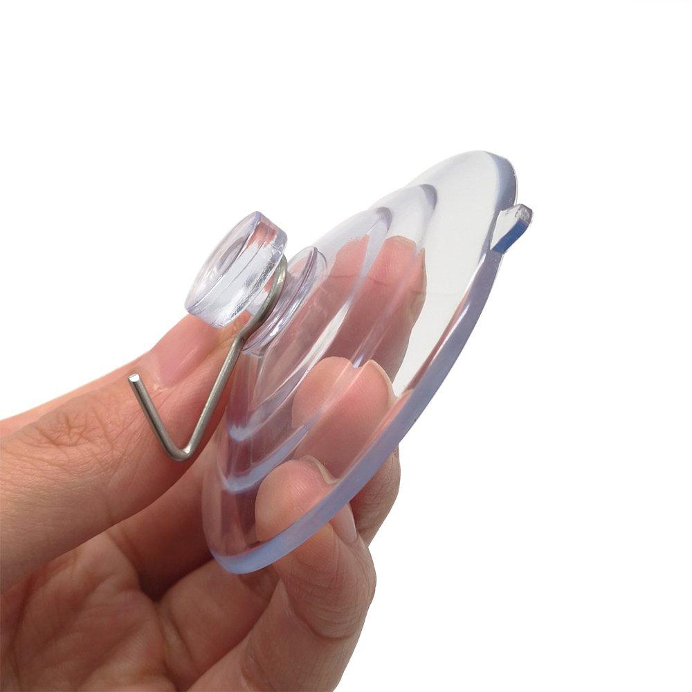 Alamic Alamic Suction Cup Hooks 2 1/2\" Ultra Strong Large Suction Cup Wall Hooks Hangers, All Purpose - (6 Pack)