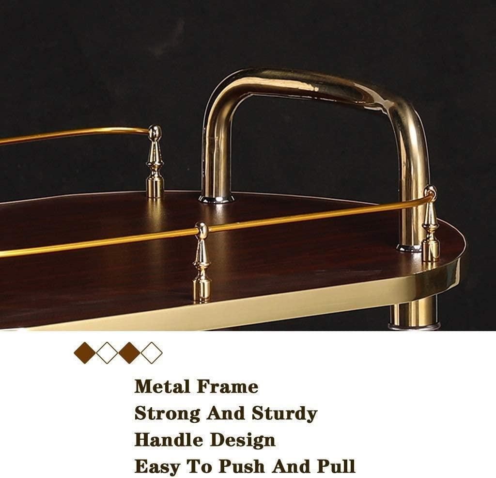 HAOKAZLBR Bar Serving Cart for Hotel Luxury Restaurant, Drinks Trolley On Wheels Fully Assembled, Liquor Trolley | Serving Trolley For 5 Star Hotel And Club Bar Cart Drinks Serving Tea Trolley ( Color : Gold )