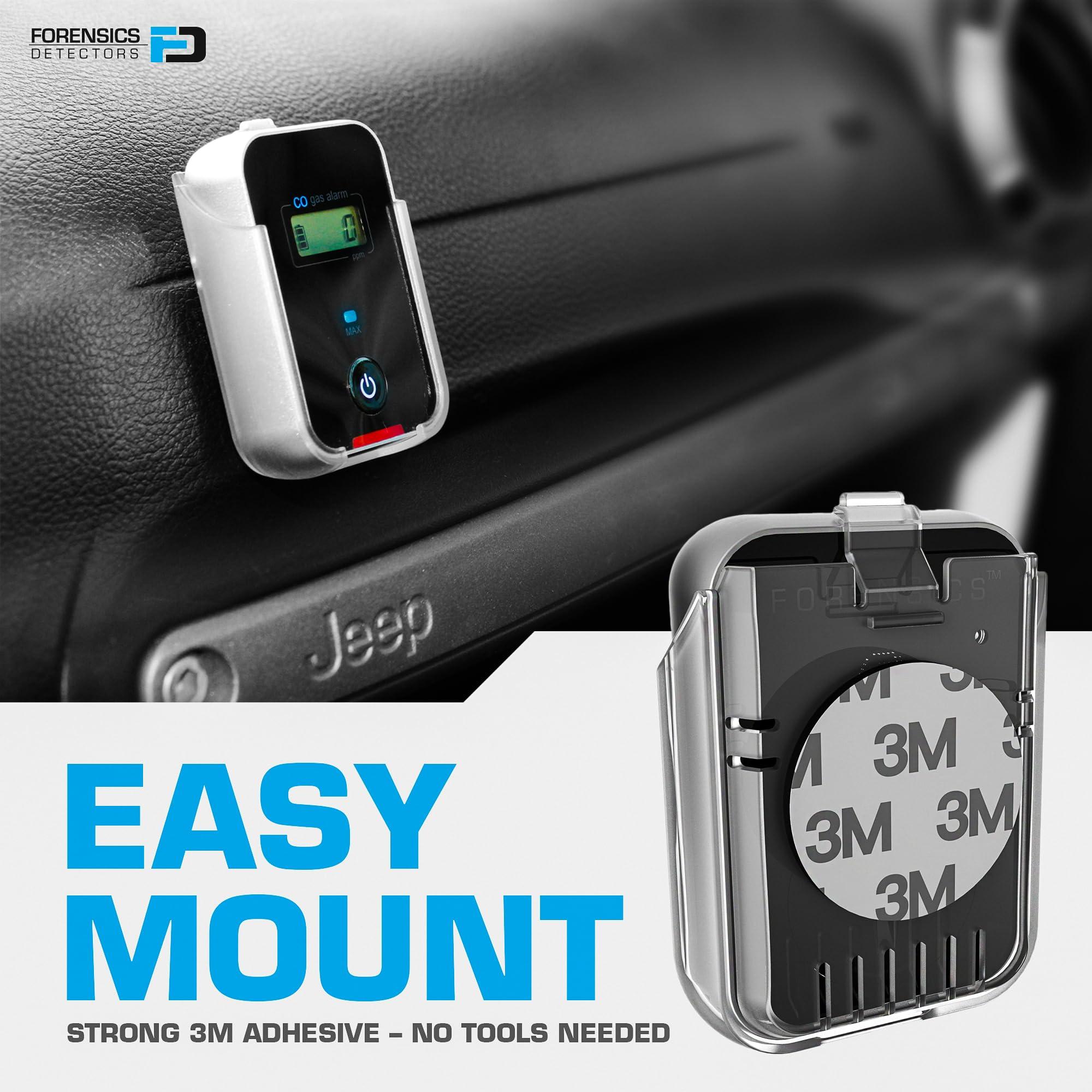 FORENSICS DETECTORS FD Car, Vehicle, Aircraft Carbon Monoxide CO Detector | Fast Low-Level 9ppm Alarm | Vehicles, Police, Pilots, Travel, Bus, Trucks | Metal Body, Small 2oz |