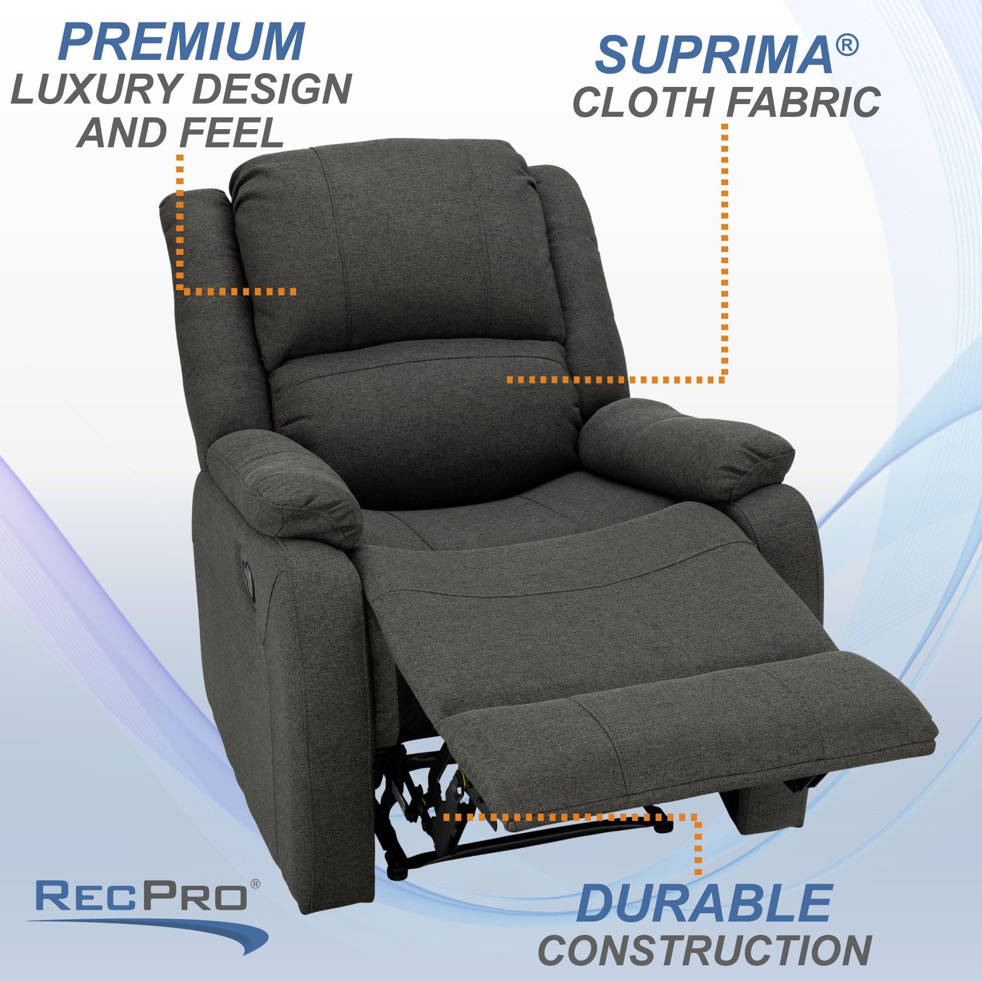 RecPro RecPro Charles Collection | 30\" Zero Wall RV Recliner | Wall Hugger Recliner | RV Living Room (Slideout) Chair | RV Furniture | RV Chair | Cloth (Fossil, 1 Chair)