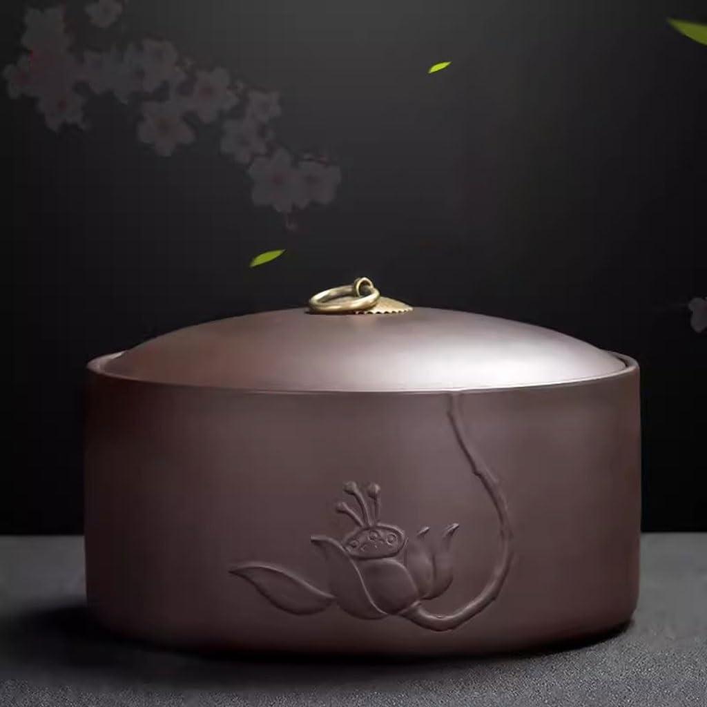 EERINESS Tea Bag Organizer Tea Storage Container Tea Canister Ceramic Household Large Antique Snack Canister Tea Storage Tank Tea Bucket Awakening Tea Canister Tea Box Tea Organizer