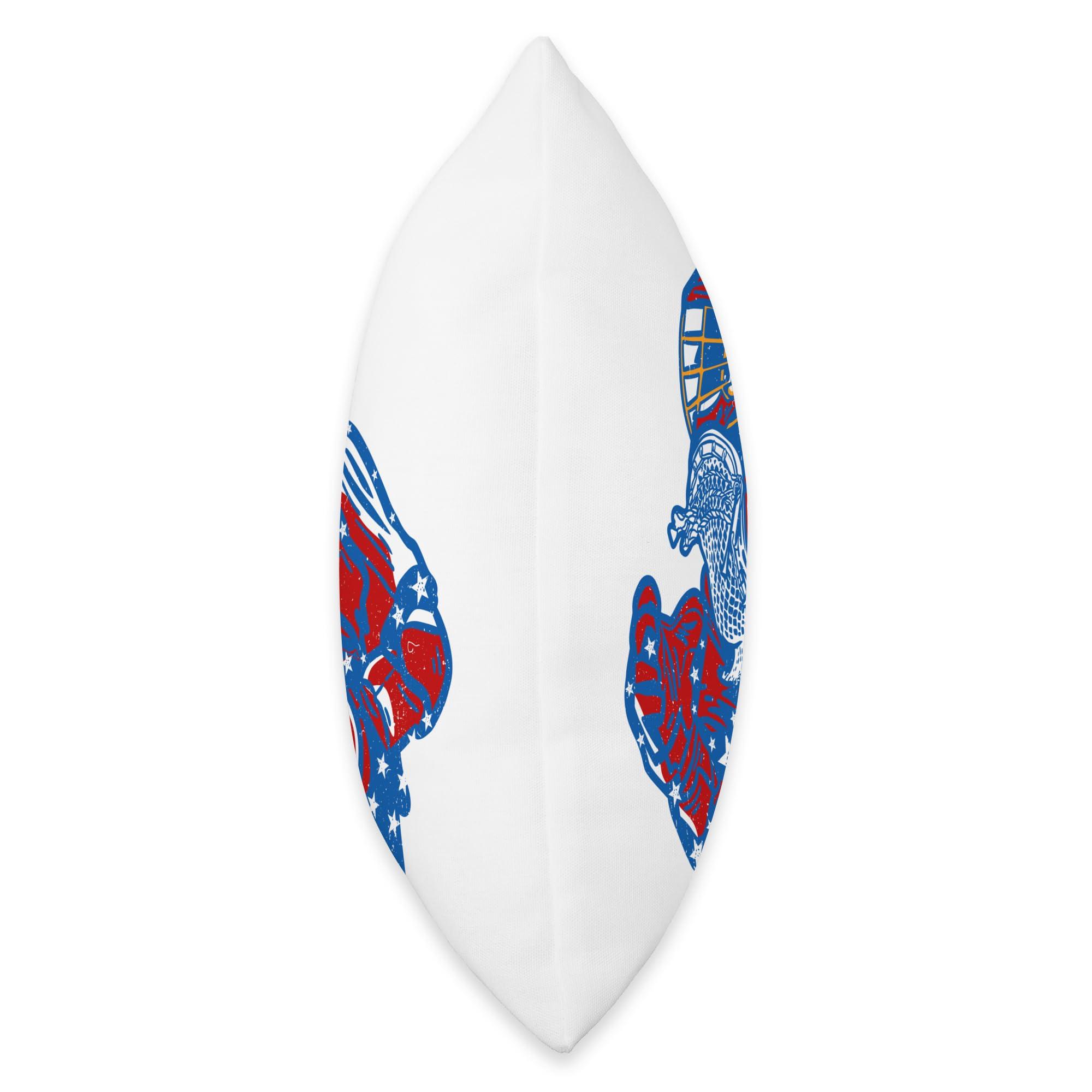 Lacrosse Player American Flag Gifts Lacrosse American Distressed USA Flag LAX 4th Of July Throw Pillow