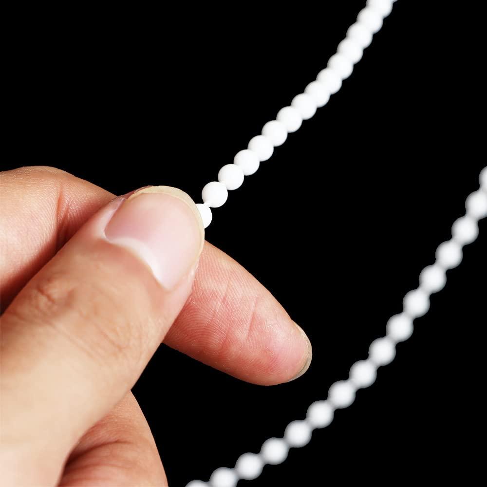Generic Blind Beaded Chain Vertical Roman Chain Pull Cord Roller Blind Plastic White with Connectors Blind Chain