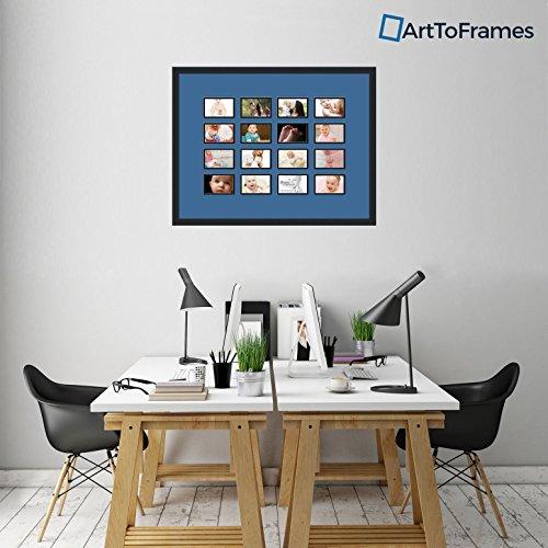 ArtToFrames Art to Frames Double-Multimat-459-817/89-FRBW26079 Collage Photo Frame Double Mat with 16-3.5x5.5 Openings and Satin Black Frame