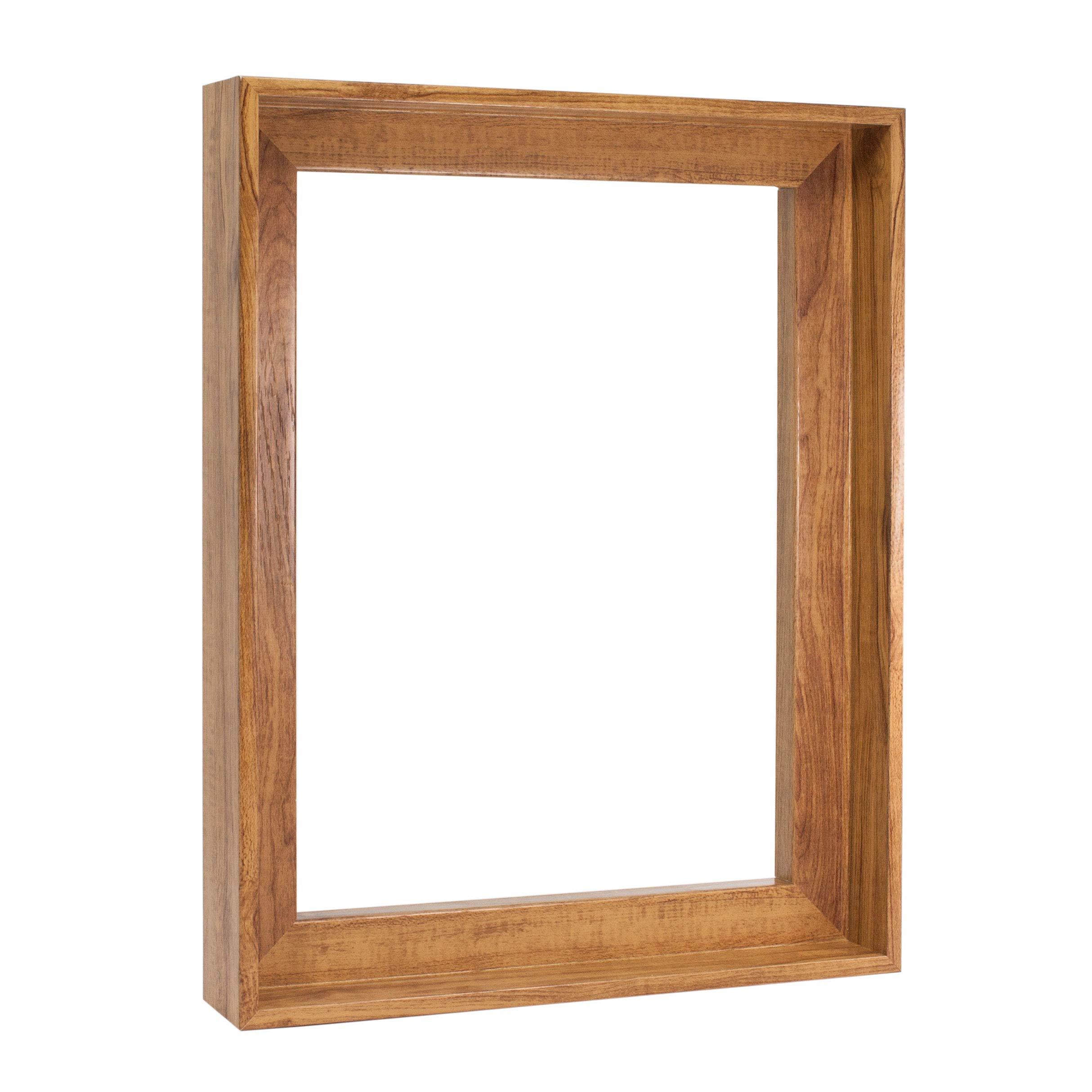 P&L ART. Canvas Floating Frame, Picture Wall Art Painting Frame for Finished Canvas Painting 1-1/4 Deep Picture Art Wall Decor. (Light Brown, 24x36)