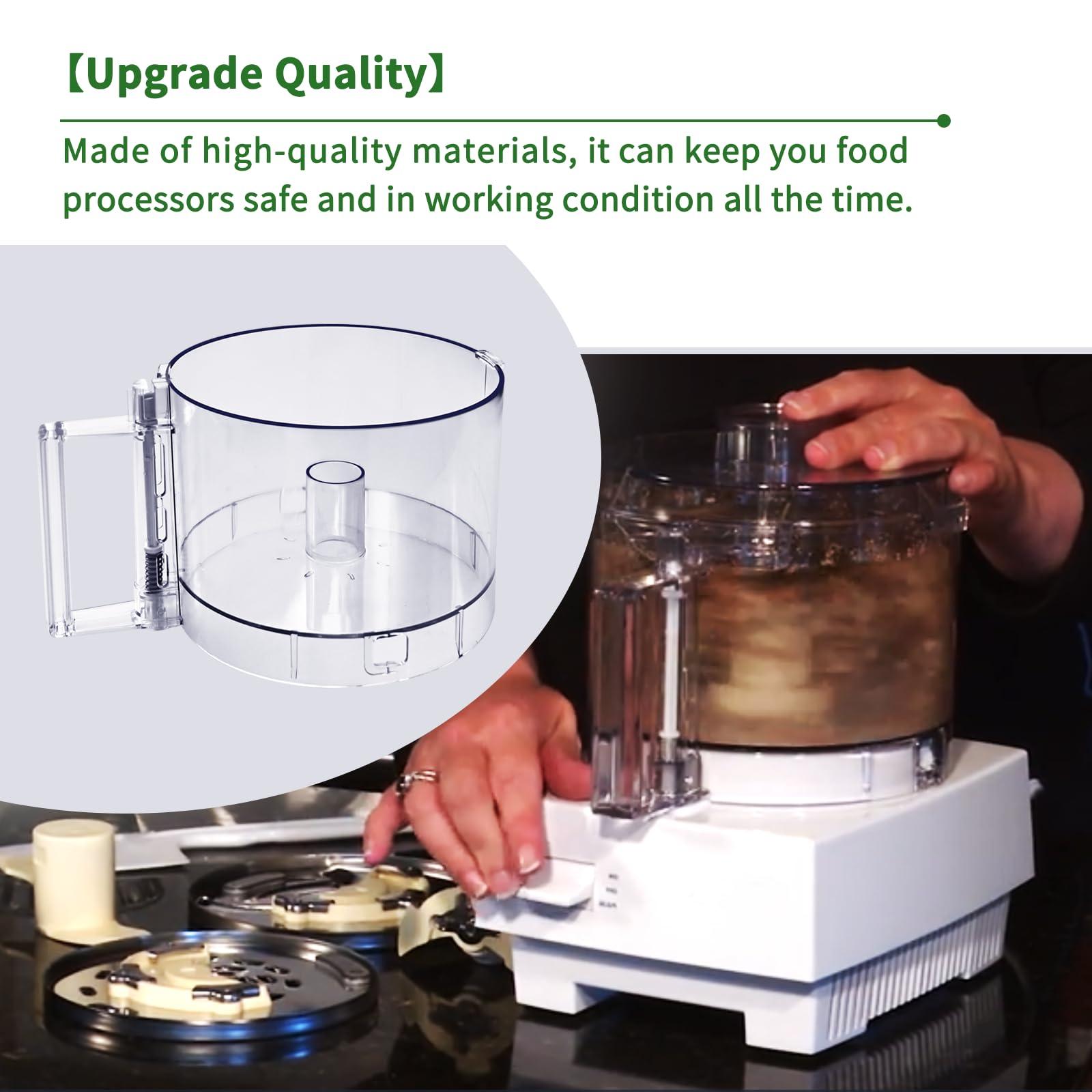 Vanshly 7-Cup Food Processor Work Bowl Compatible with Cuisinart DLC-10 Series,FP-631AGTX-1,NOTE:This bowl features 2 tabs on the top rim of the workbowl