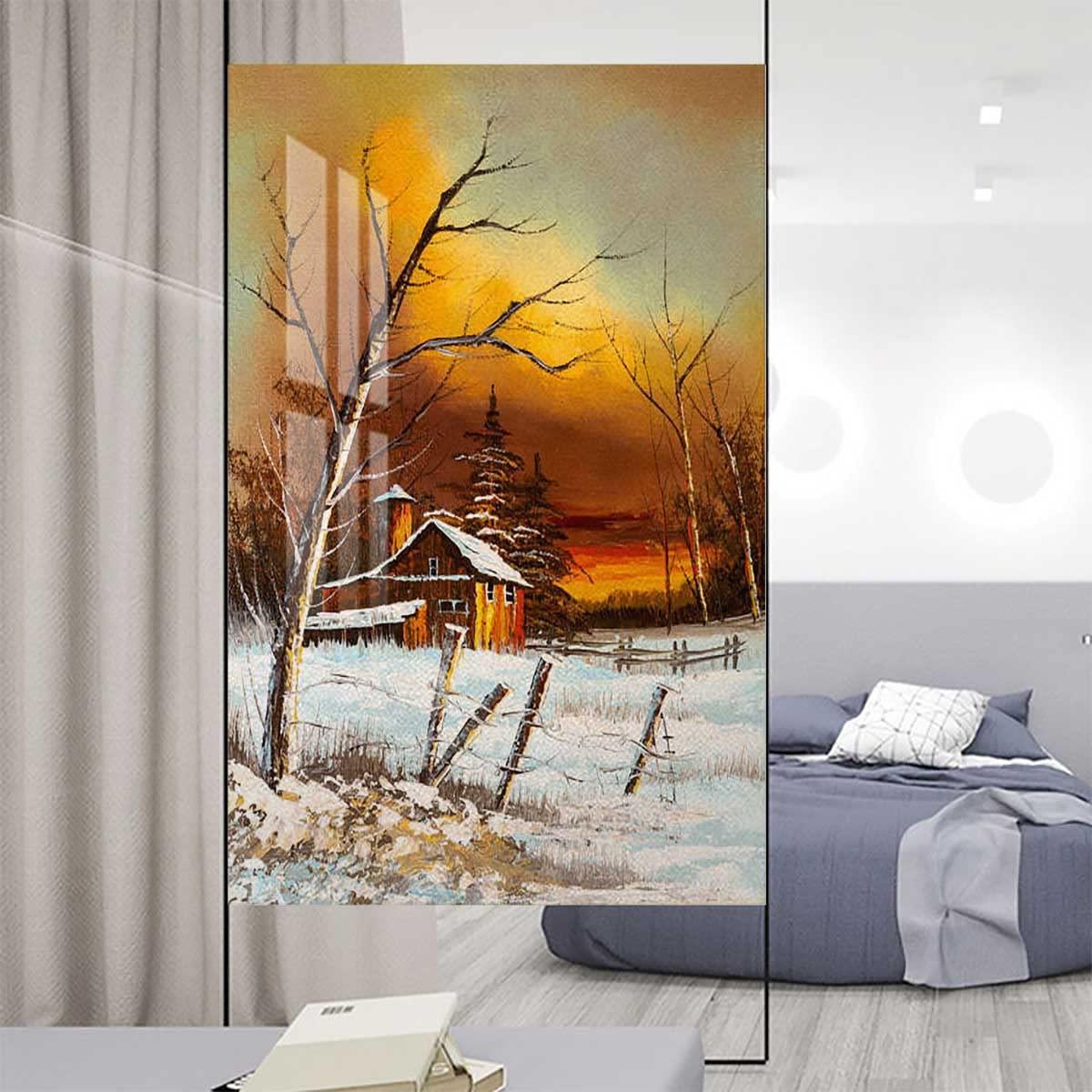 Generic Window Privacy Film Sun UV Blocking Frosted Glass Window Film Self-Adhsive Glass Door Stickers Heat Control Window Covering Winter Cold Deer 17.7Wx23.6L-inch