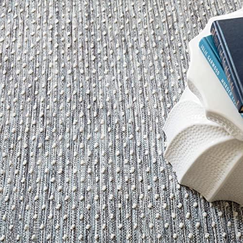 Dash & Albert Dash and Albert Hobnail Blue Handwoven Indoor/Outdoor Rug, 3 X 5 Feet, Blue Geometric Pattern