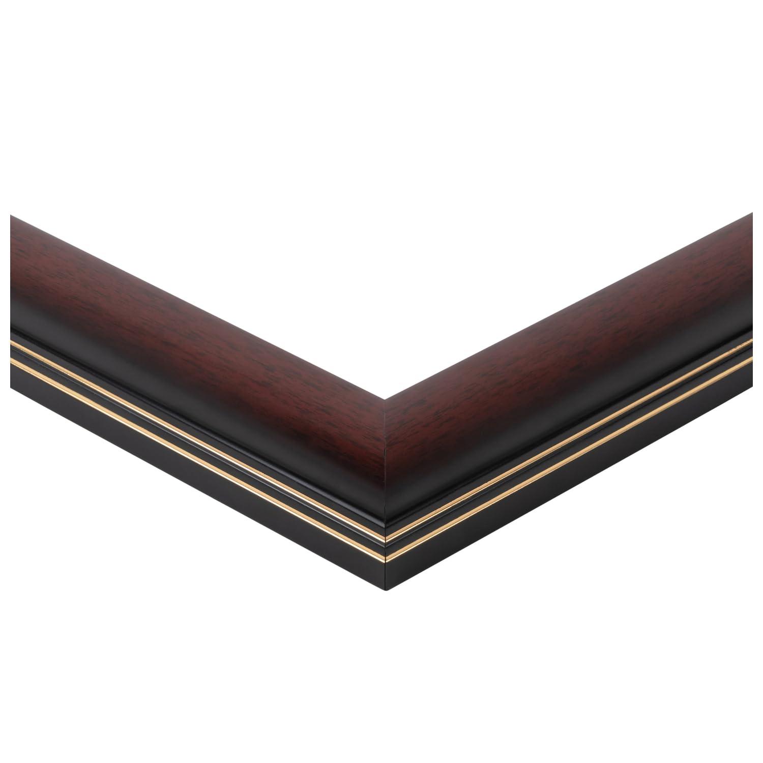 ArtToFrames ArtToFrames 15x21 Inch Brown Picture Frame, This 1.69 Inch Custom Wood Poster Frame is Matte Mahogany with Gold Accent Diploma - Comes with Foam Backing 3/16 inch and Regular Acrylic (FBPL5109-15x21)