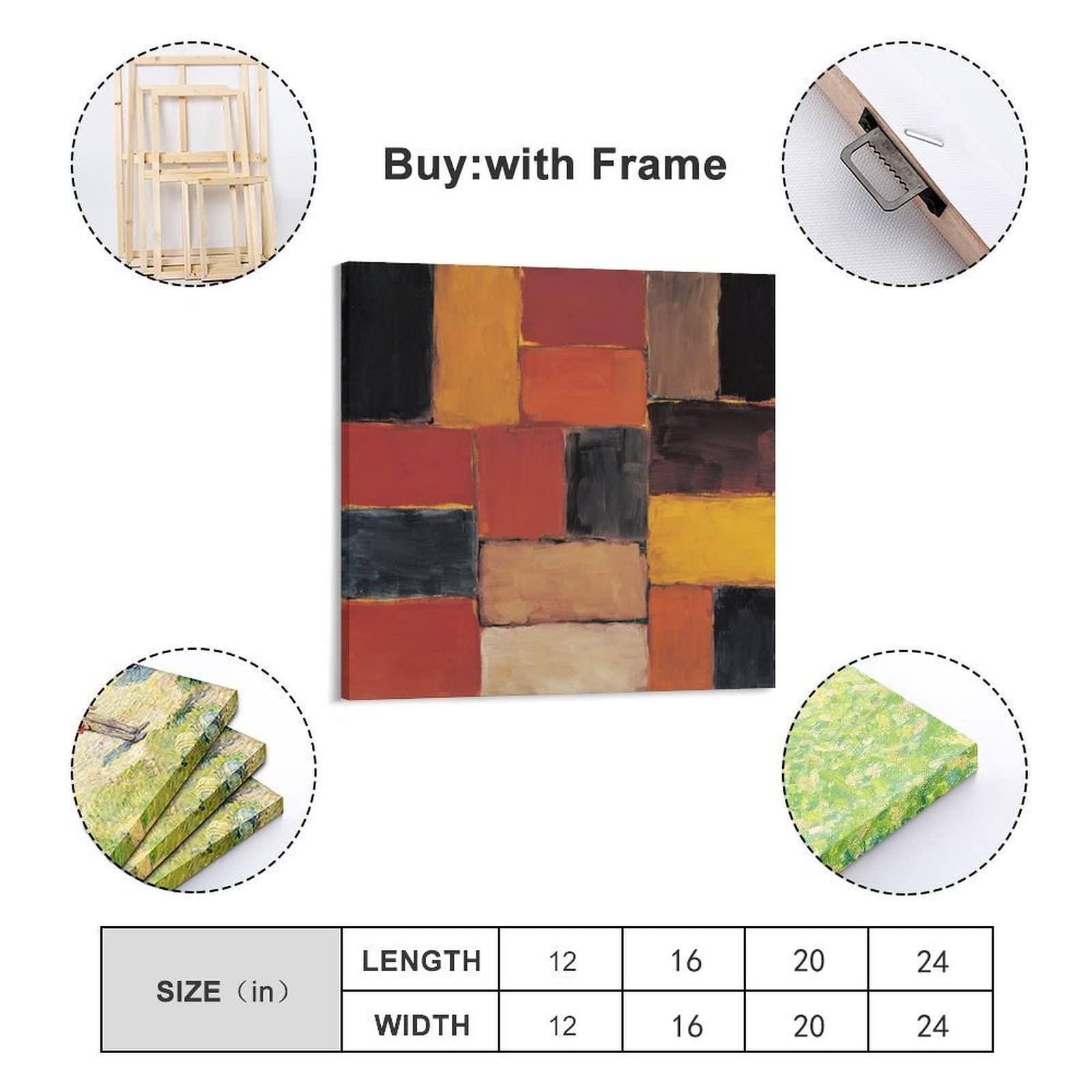 LEIZHANG Sean Scully Wall of Light, Red Summer Large Canvas Print Famous Painting Abstract Painting Office Home Wall Art Classroom Library Coffee Shop Wall Decoration Painting Oil on Canvas Print Photo Art Pai