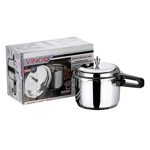 Vinod Vinod V-7L Stainless Steel Sandwich Bottom Pressure Cooker, 7.4 Quart