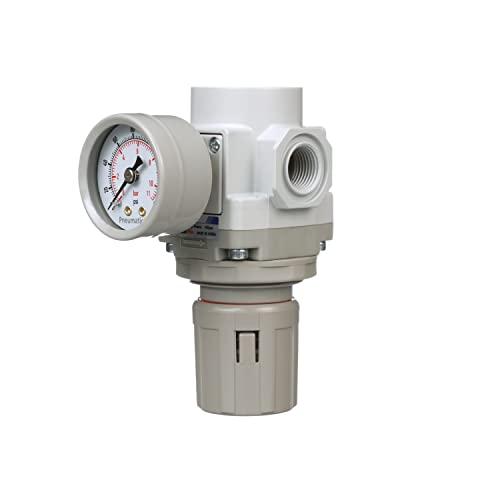 PneumaticPlus PneumaticPlus SAR300-N03BG Compressed Air Pressure Regulator 3/8" NPT - Bracket, Gauge