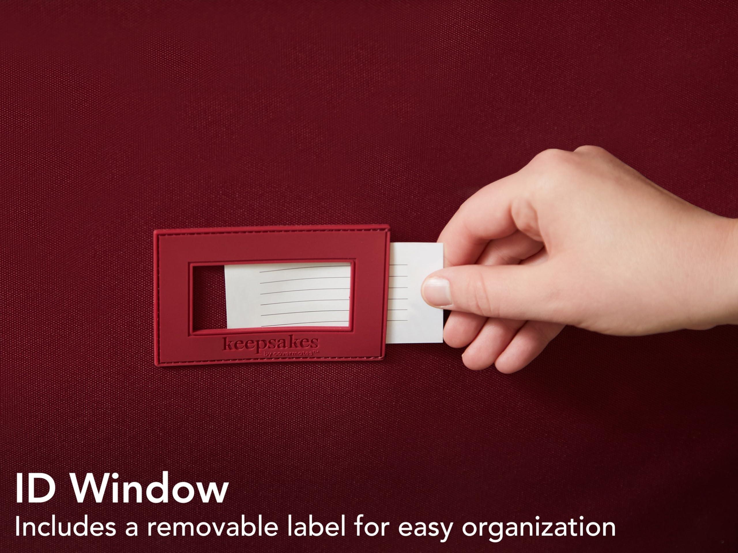 Covermates Covermates Keepsakes Adjustable Ornament Storage Box, Carrying Handles, Padded Protection - Holiday Storage-Red