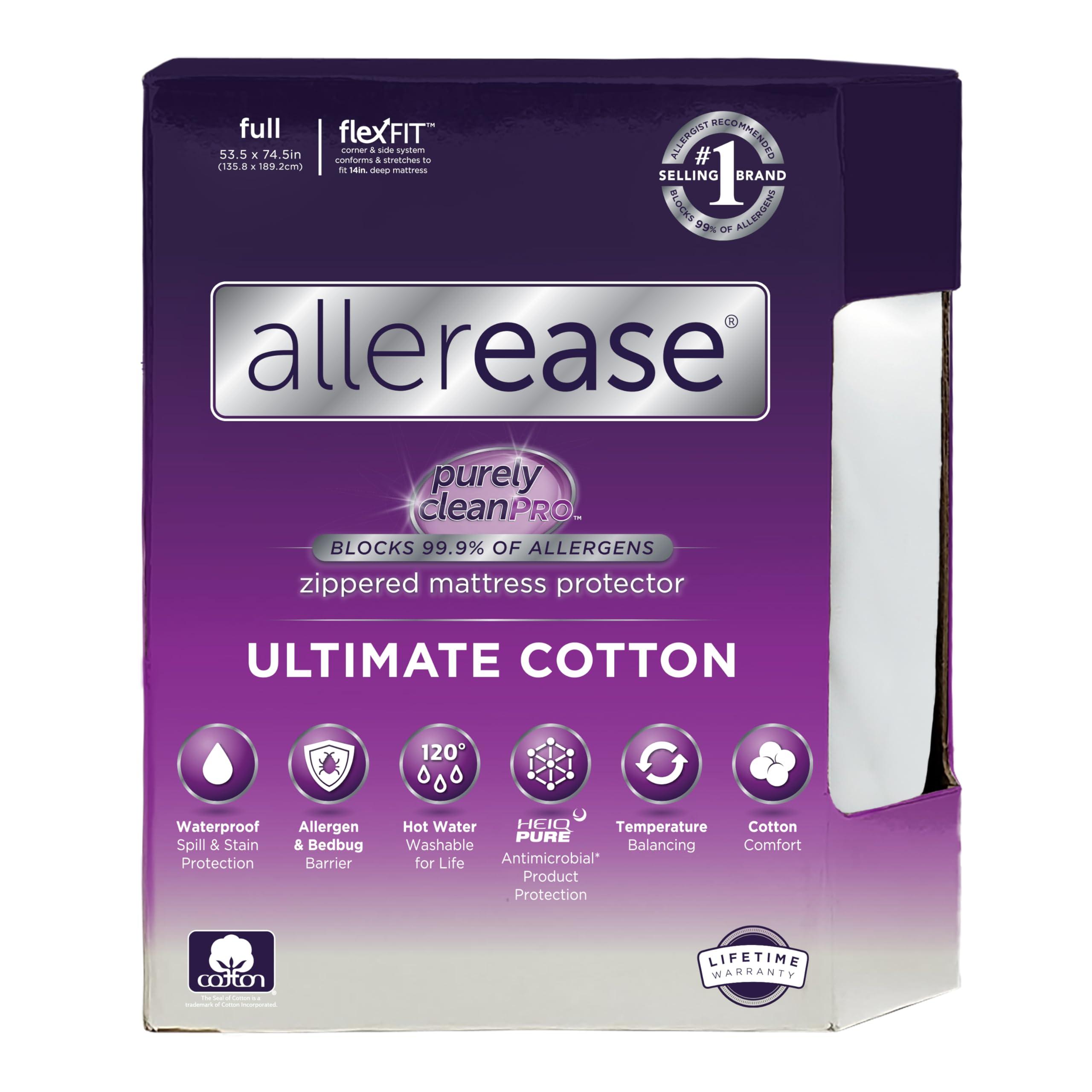 Aller-Ease AllerEase Ultimate Allergy Protection and Comfort Zippered Mattress Protector, Full