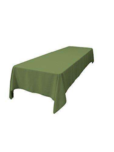 LA Linen LA Linen Polyester Poplin Washable Rectangular Tablecloth, Stain and Wrinkle Resistant Table Cover 60x120, Fabric Table Cloth for Dinning, Kitchen, Party, Holiday 60 by 120-Inch, Sage Dark