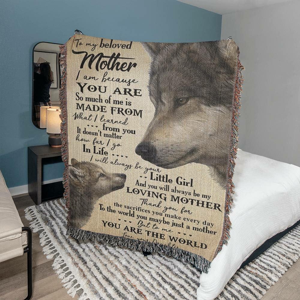 IVY MODA IVY MODA Dear Mom Blanket from Son - Mothers Day Blanket from Daughter, Daughter in Law Blankets, Softball Blankets and Throws, Matching Couples Stuff, Regalo para El Da De Las Madres