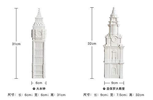 JDHF Christmas Ornaments St Paul Cathedral Home Decoration Sculpture Resin Crafts White Figurines Building Model