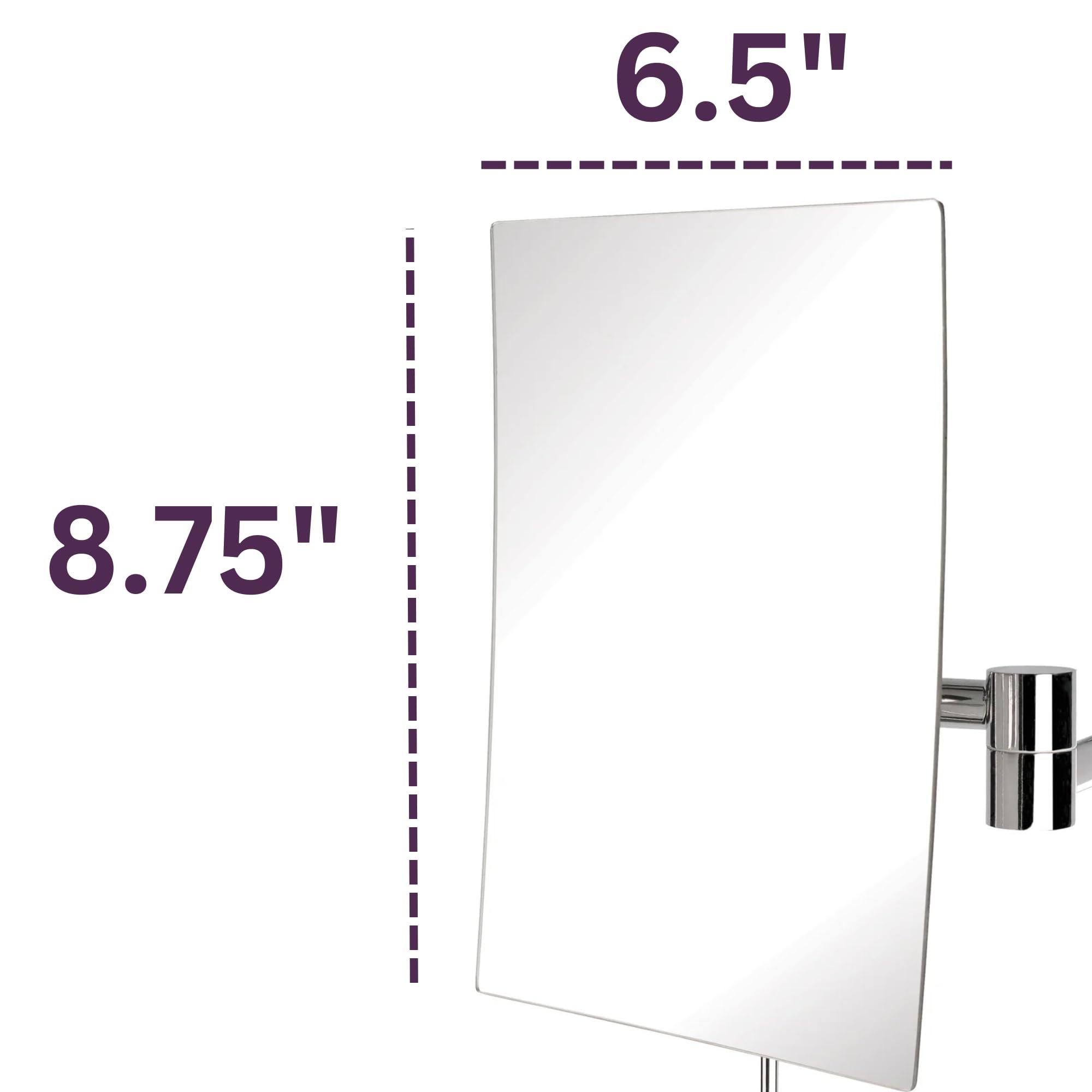 JERDON JERDON Wall Mount Makeup Mirror with 5X Magnification - 8.75 x 6.5 Rectangular Mirror Extends 14 Black Finish Model JP695BK