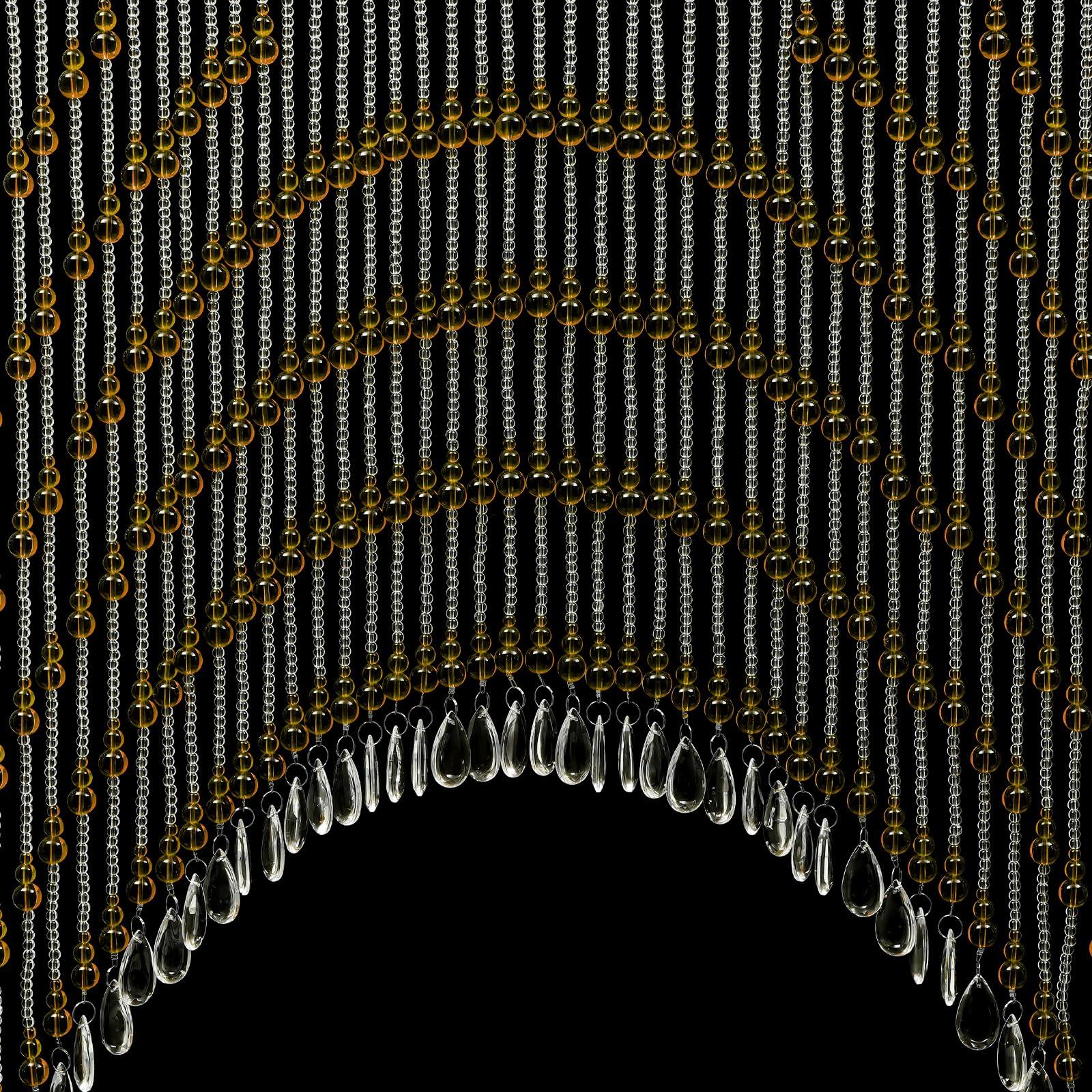 AKaSping Beaded Curtain Crystal Beads Door String Curtains 60PCS Foyer Partition Front Door Decor Curtains Hanging Door Beads Curtain for Privacy Divider Hippie Home Decor Rustic Porch Bedroom Living Room